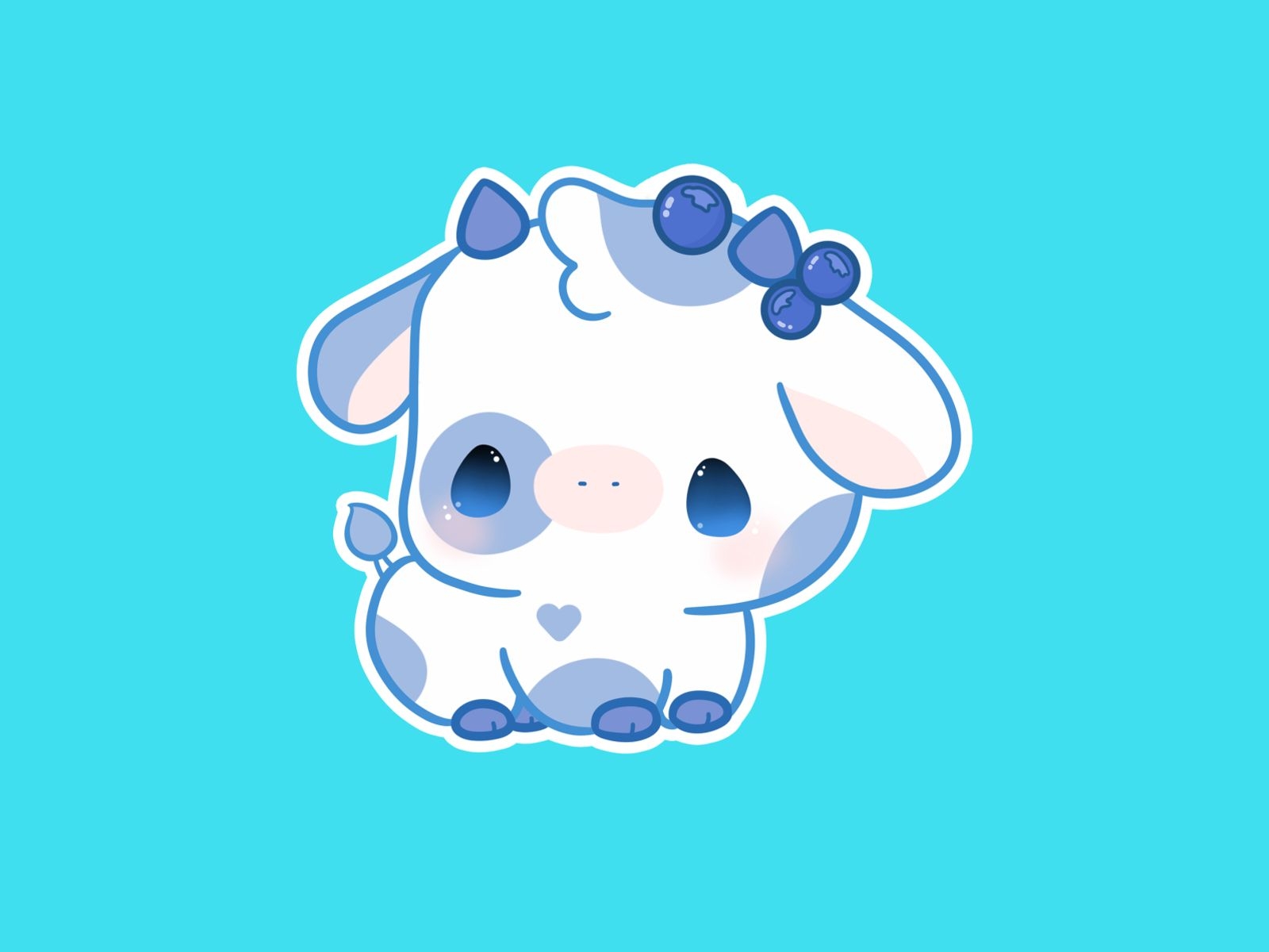 1600x1200 Blueberry Cute Cow, Desktop