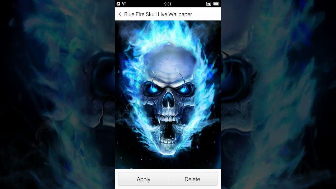 1280x720 blue fire skull live wallpaper video, Desktop