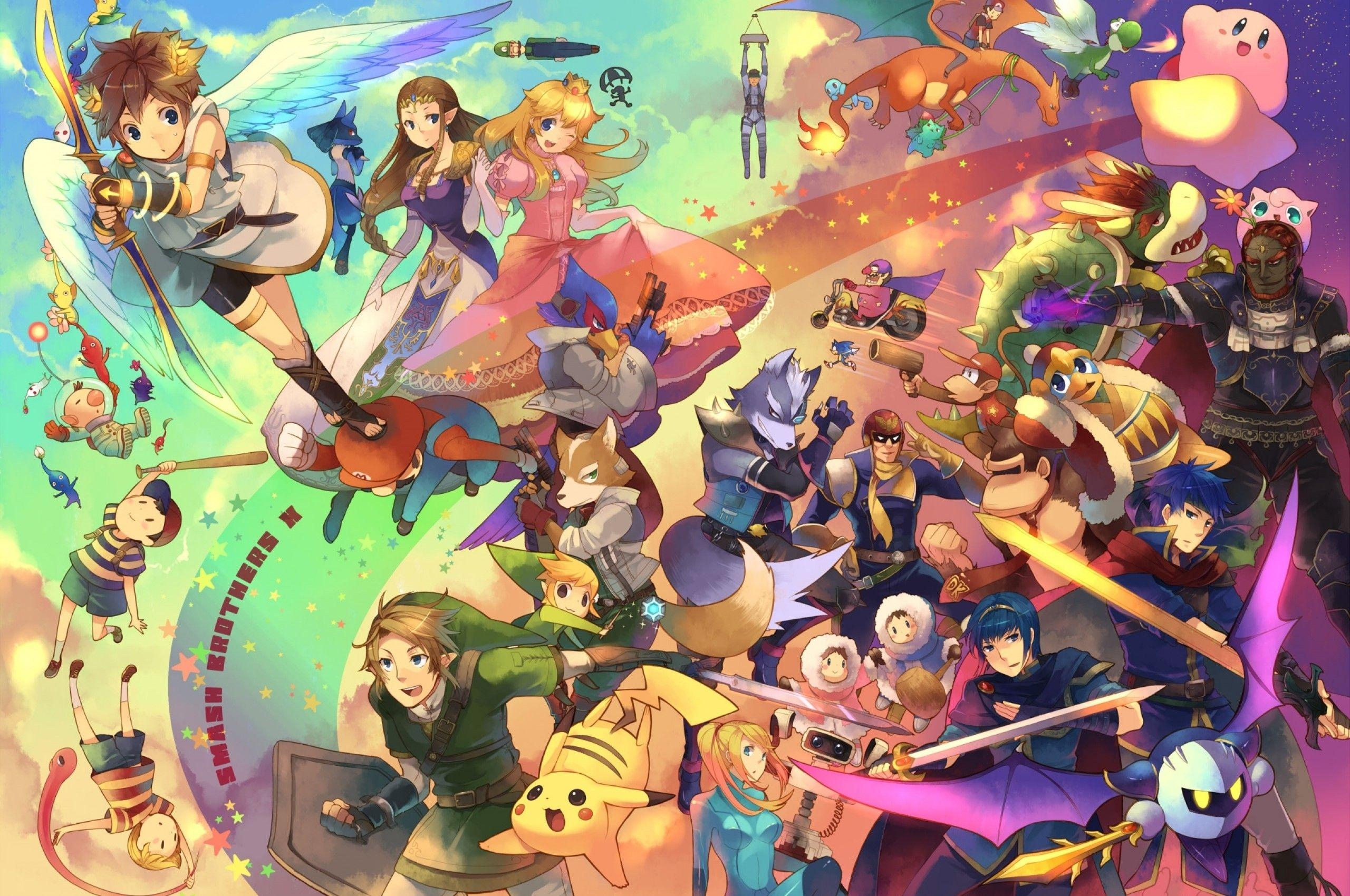 2560x1700 Download  Anime Crossover, Zelda, Pikachu, Pokemon, Mario, Desktop