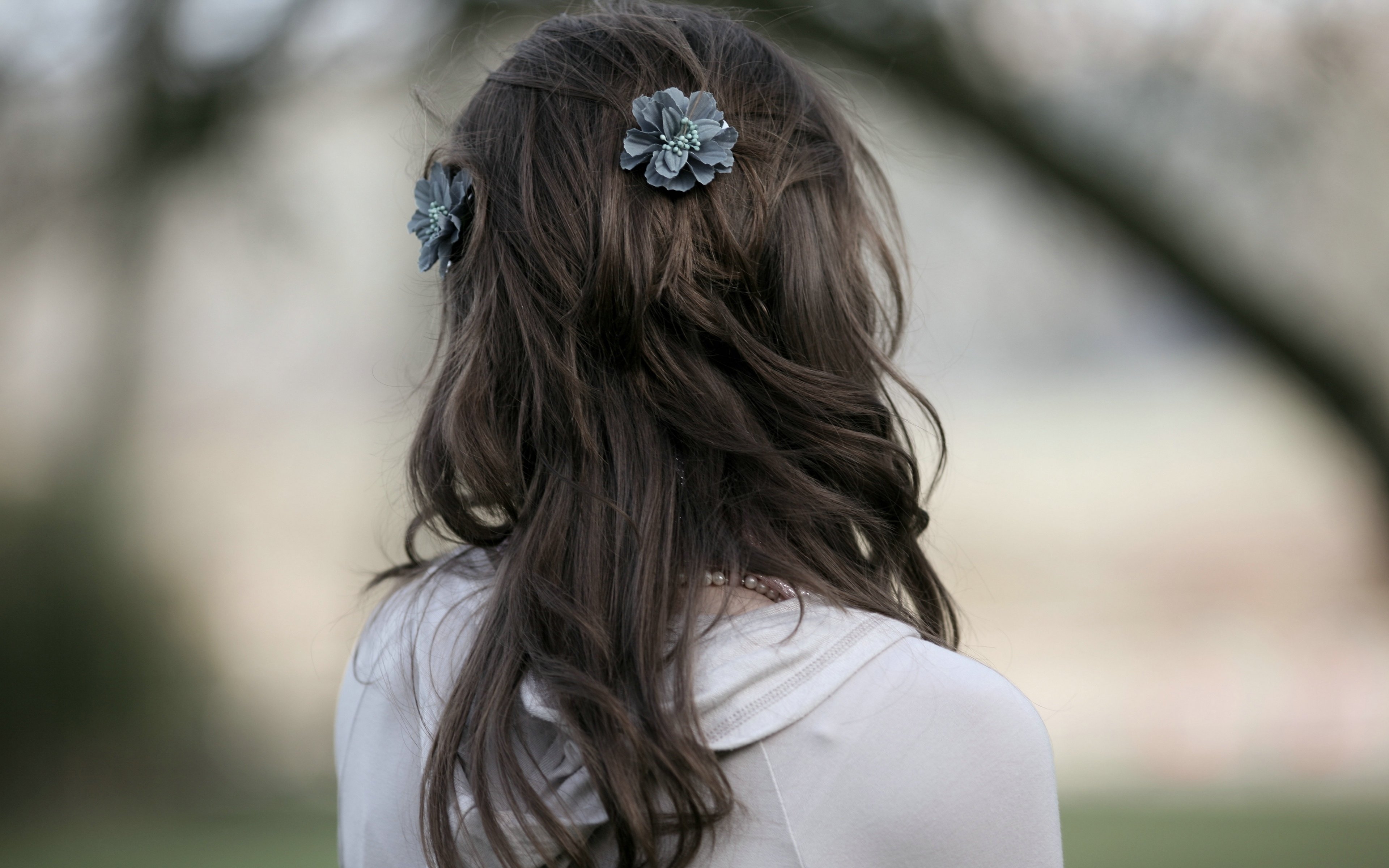 3840x2400 Free photo: Girl's Back, Beauty, Blue, Desktop