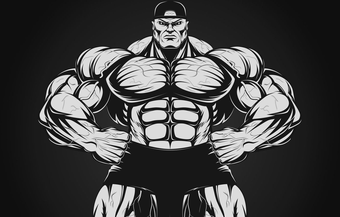 1340x850 Cartoon Bodybuilder Wallpaper Free Cartoon Bodybuilder Background, Desktop