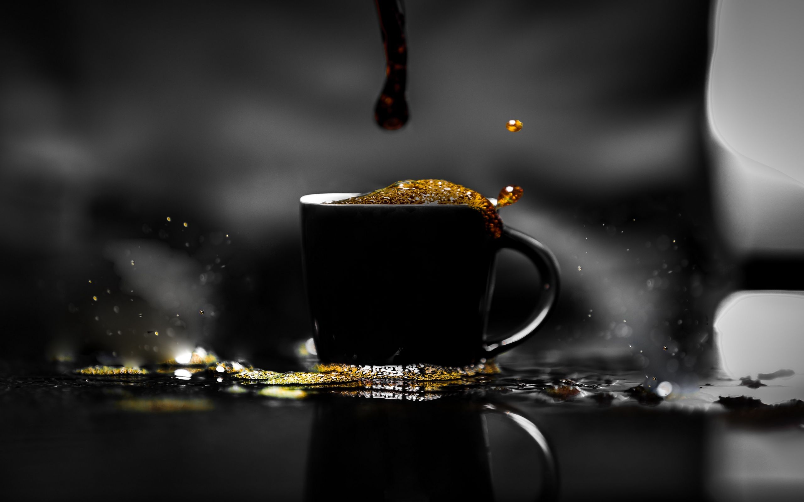 2560x1600 Download wallpaper  coffee, cup, foam, dark, drink, spray widescreen 16:10 HD background, Desktop