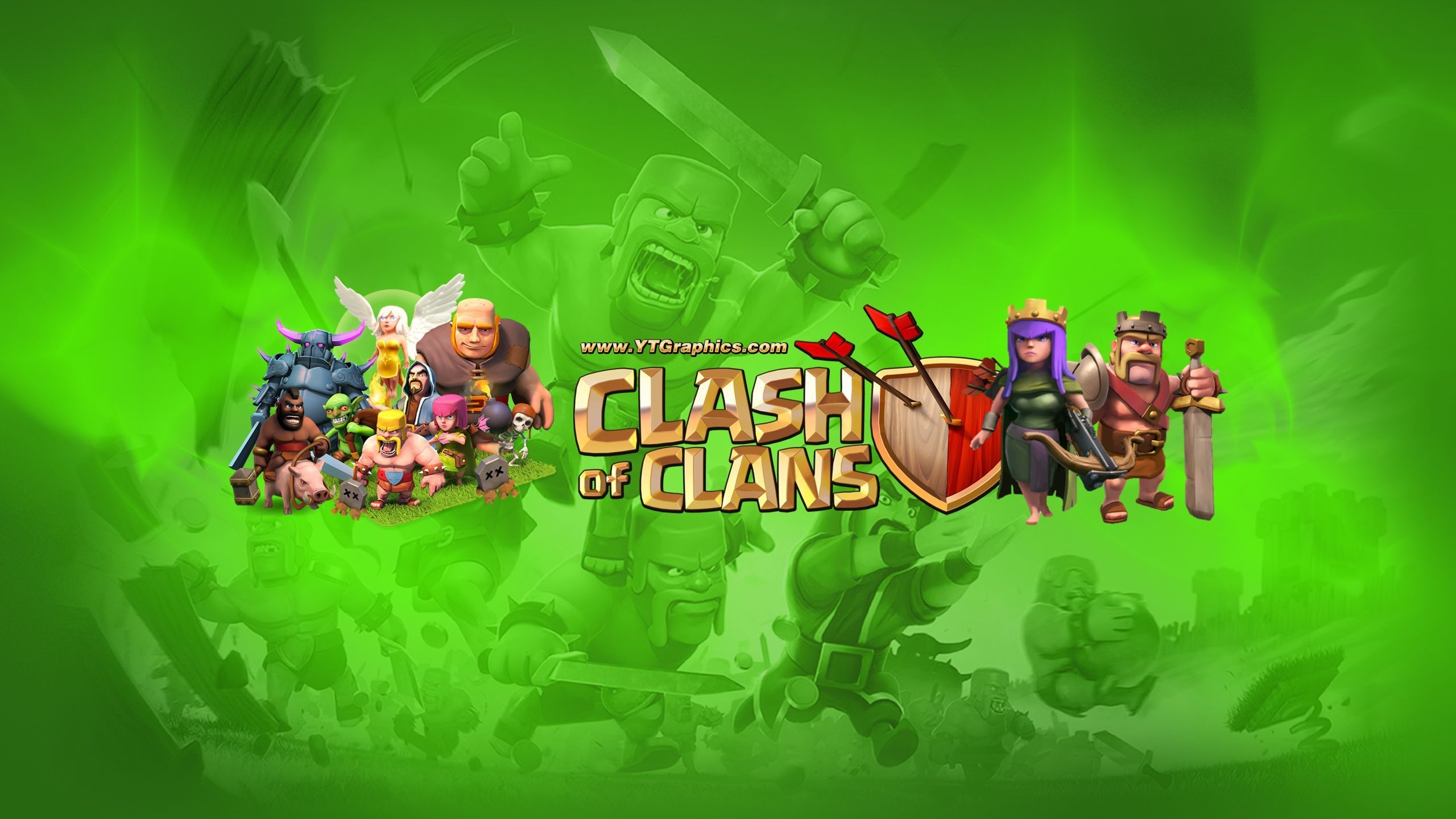 2560x1440 Download Clash Of Clans Youtube Banner for desktop or mobile device. Make your device cooler and more beautiful. Youtube banners, Clash of clans, Gaming banner, Desktop