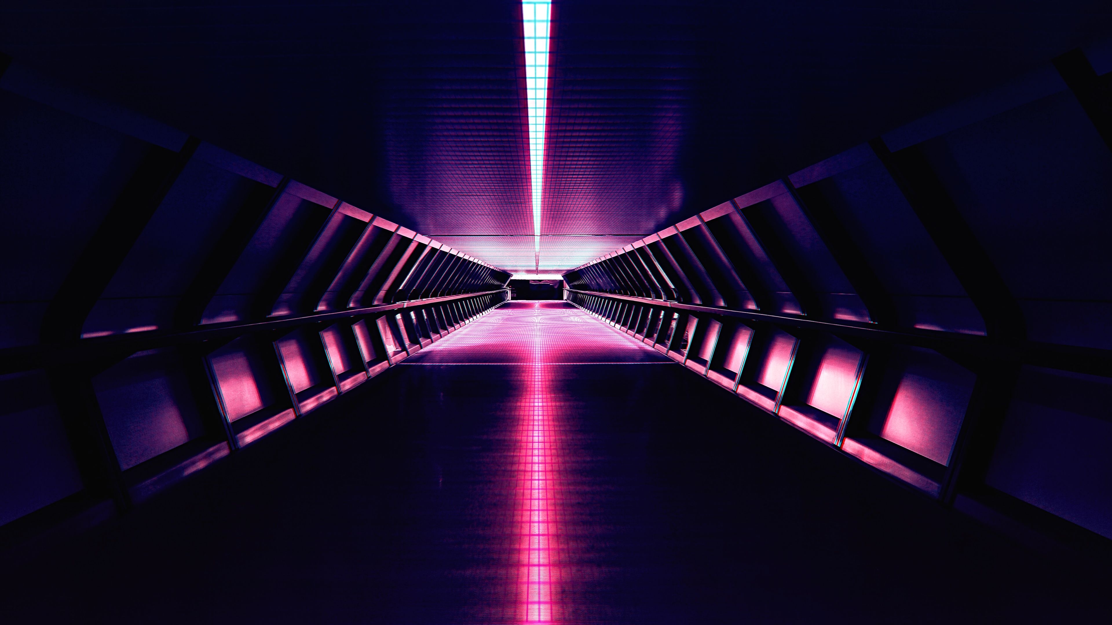 3840x2160 Synthwave Aesthetic Corridor 4k 1600x900 Resolution HD 4k Wallpaper, Image, Background, Photo and Picture, Desktop