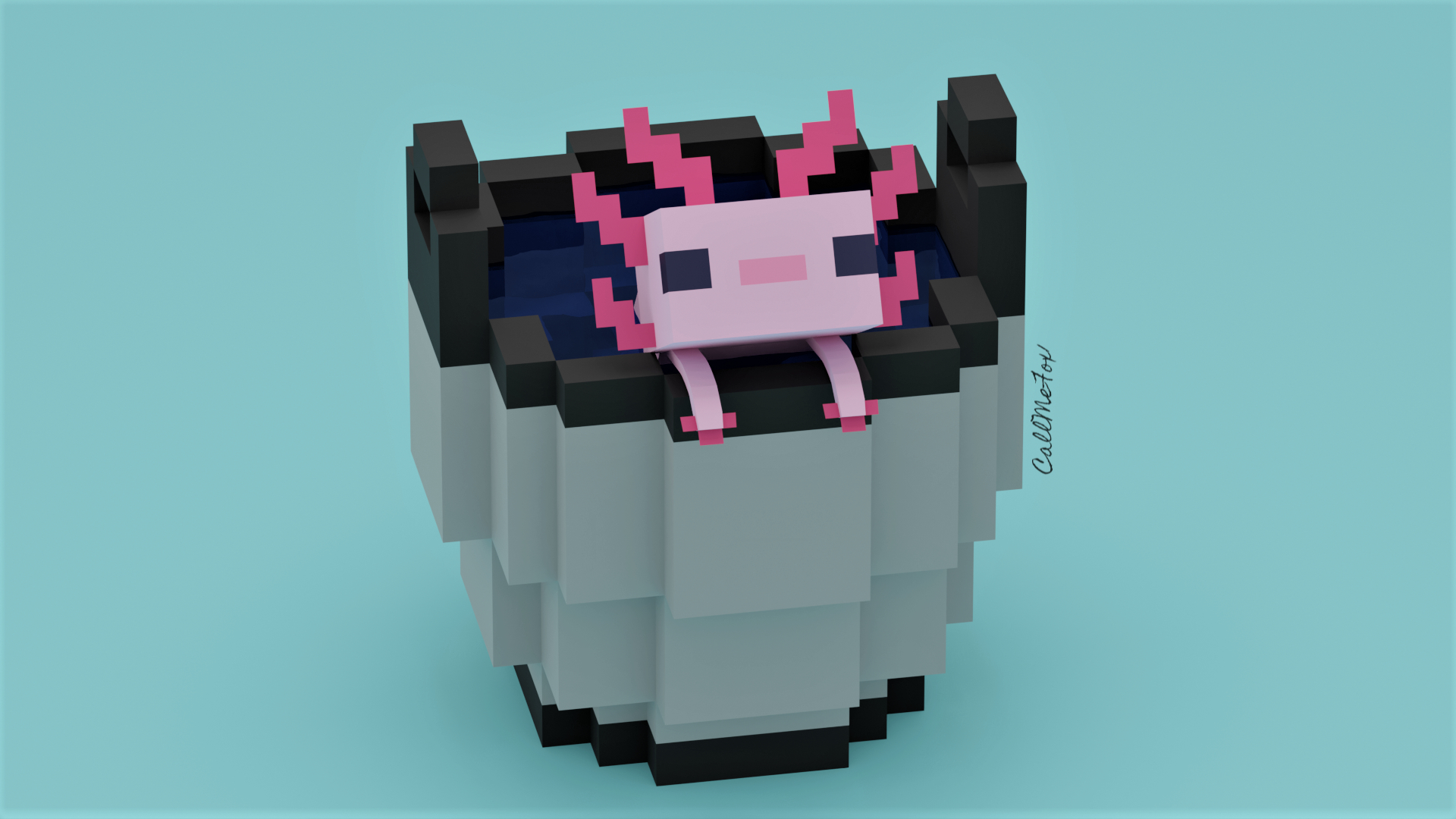 1920x1080 cute little predator in Minecraft (Axolotl): Minecraft, Desktop