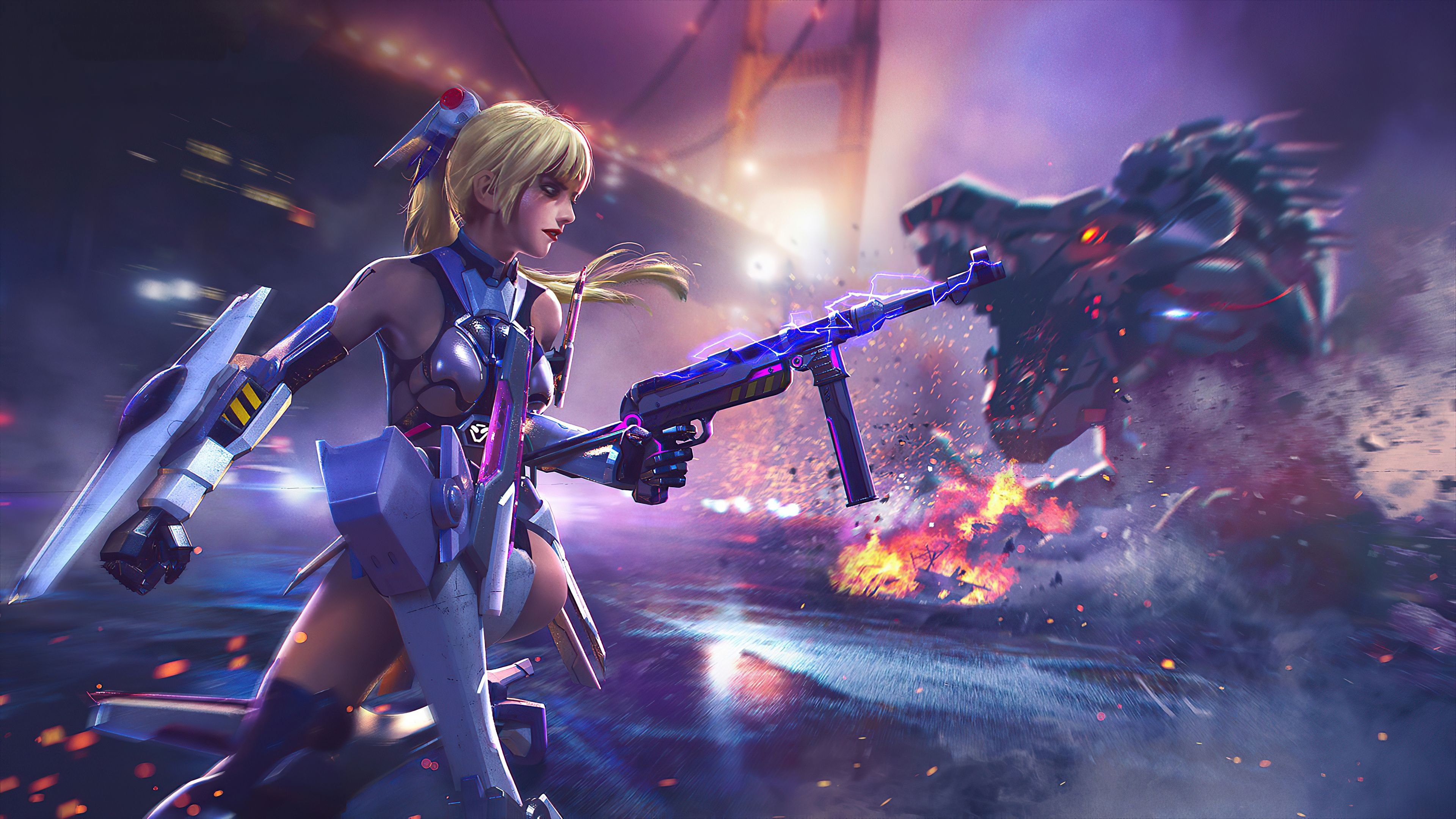 3840x2160 Cyber Girl Garena Free Fire Game 4k, HD Games, 4k Wallpaper, Image, Background, Photo and Picture, Desktop