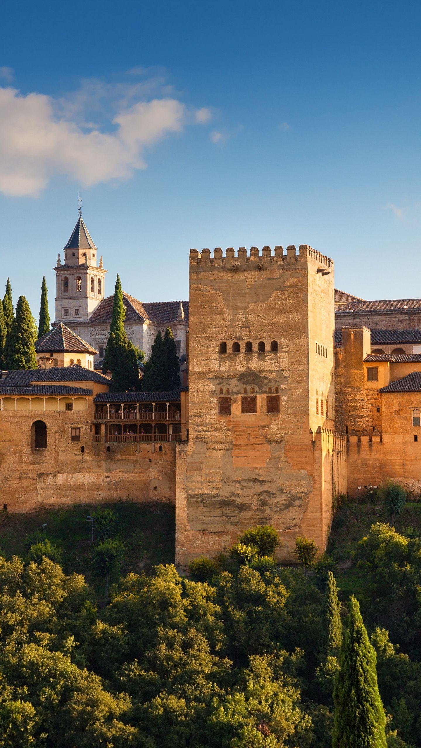 1440x2560 Photos Spain Fortification Alhambra de Granada Parks, Phone