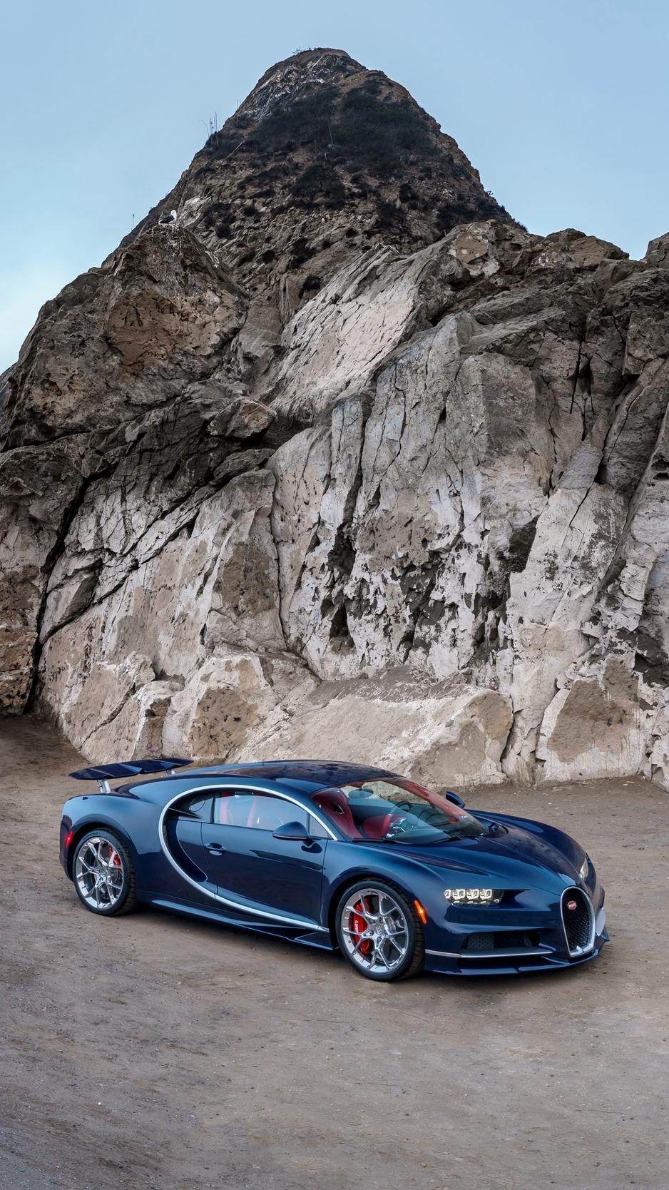 940x1670 Download wallpaper  bugatti, chiron, blue, side view, Phone