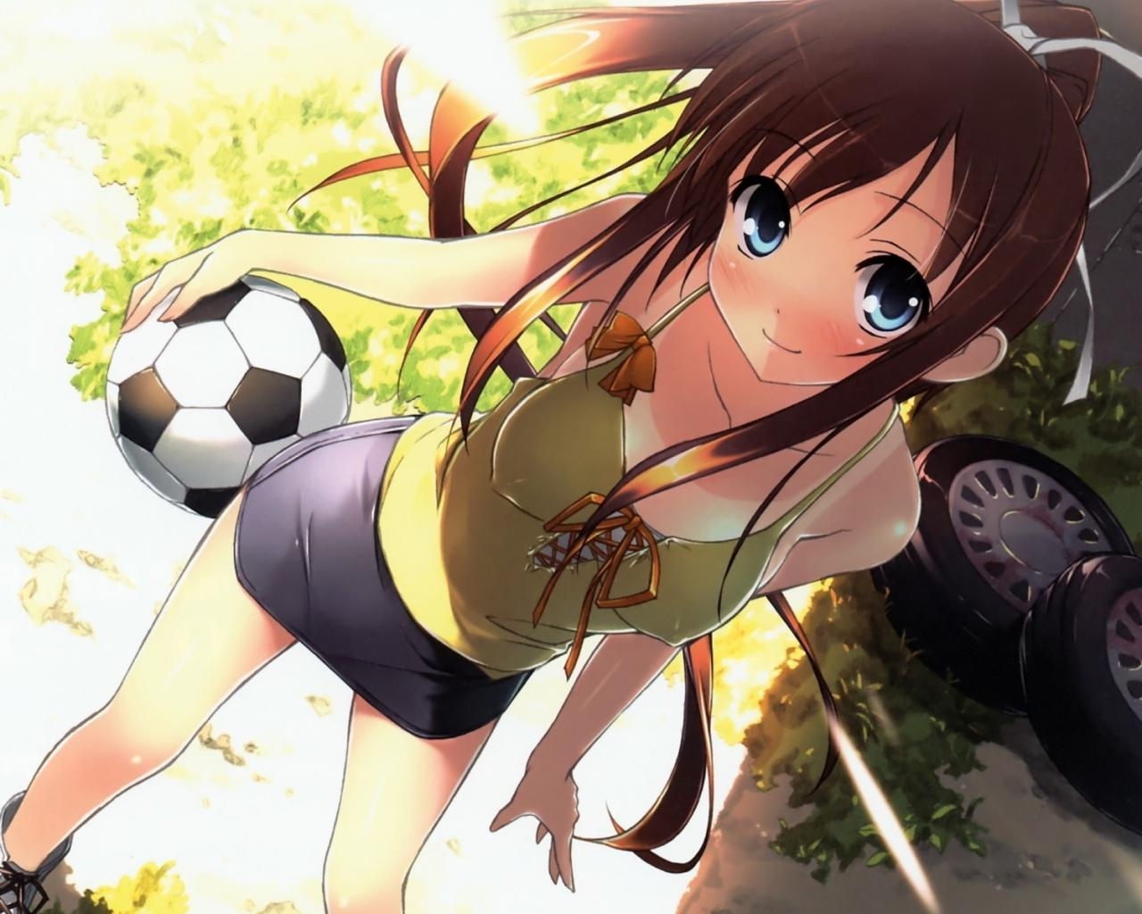 1280x1030 Anime soccer girl wallpaperx1024, Desktop