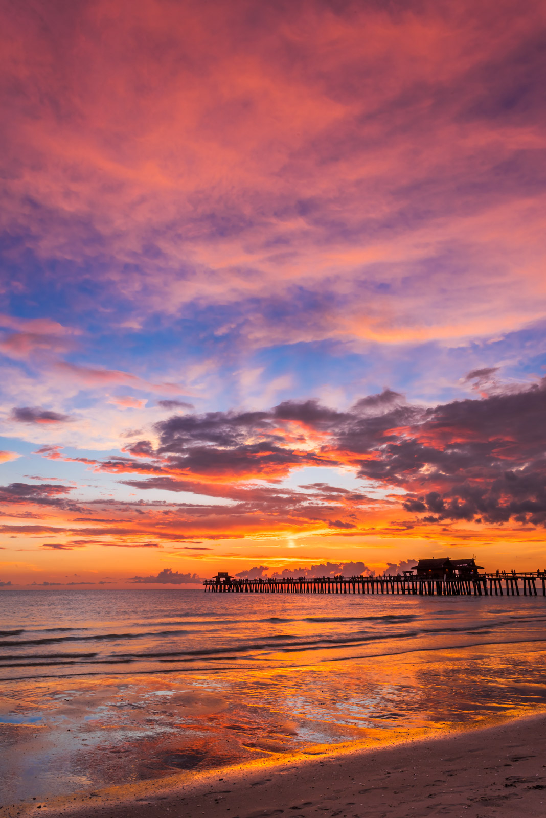 1070x1600 Naples Beach Pier Florida Sunset Fine Art Photo Print. Joseph C. Filer, Phone