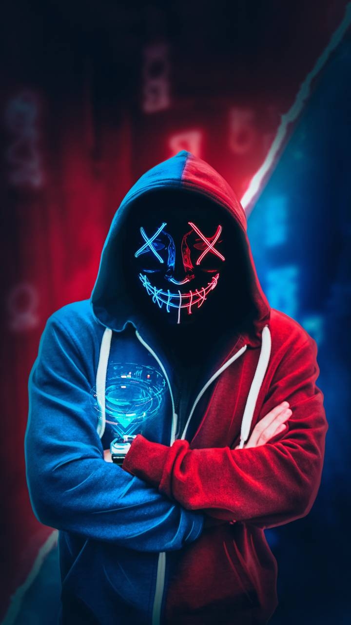 720x1280 Neon Mask Wallpaper Free Neon Mask Background, Phone