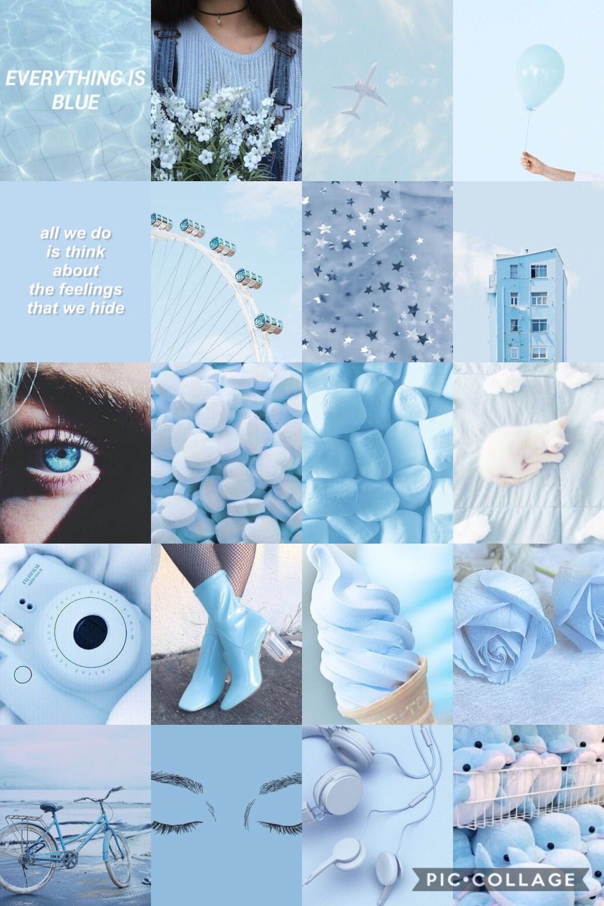 1200x1800 Light Blue Aesthetics Collage Wallpaper, Phone