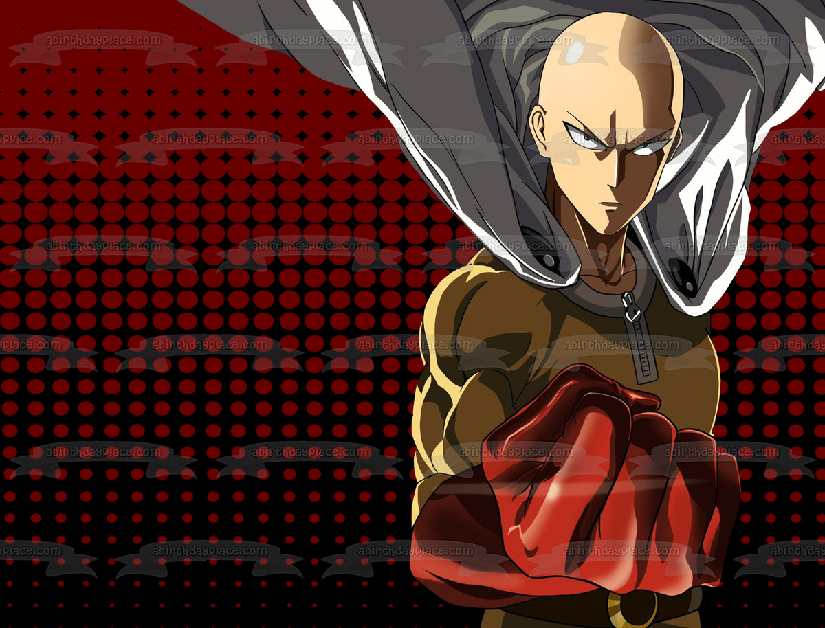 1200x920 One Punch Man Saitama Red and Black Edible Cake Topper Image ABPID5074, Desktop