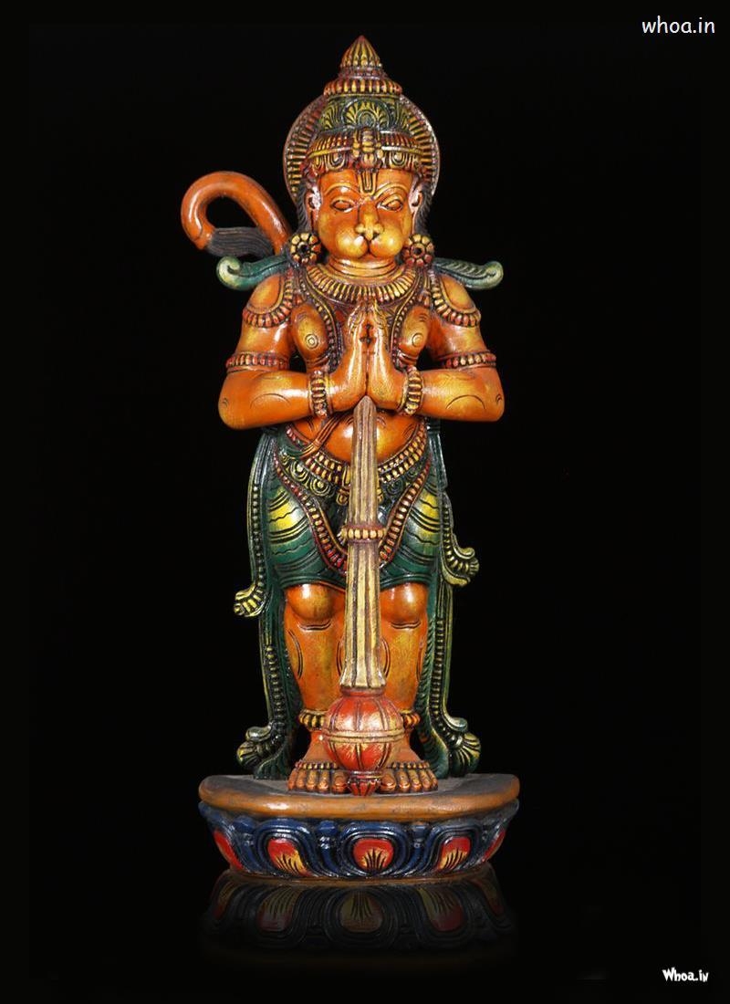 800x1100 Lord Hanuman Statue With Dark Background HD Image, Phone