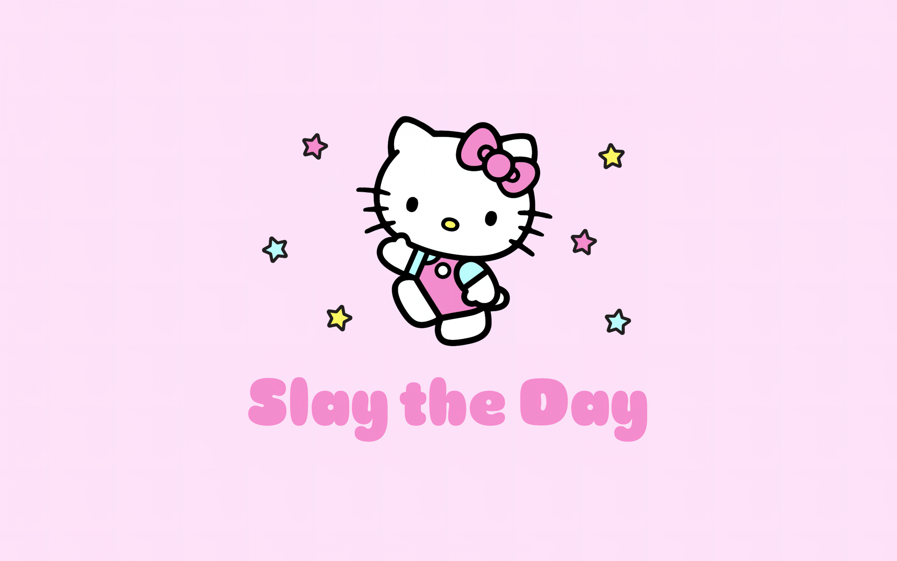 2880x1800 Slay the day Wallpaper 4K, Hello Kitty, Pink aesthetic, Desktop