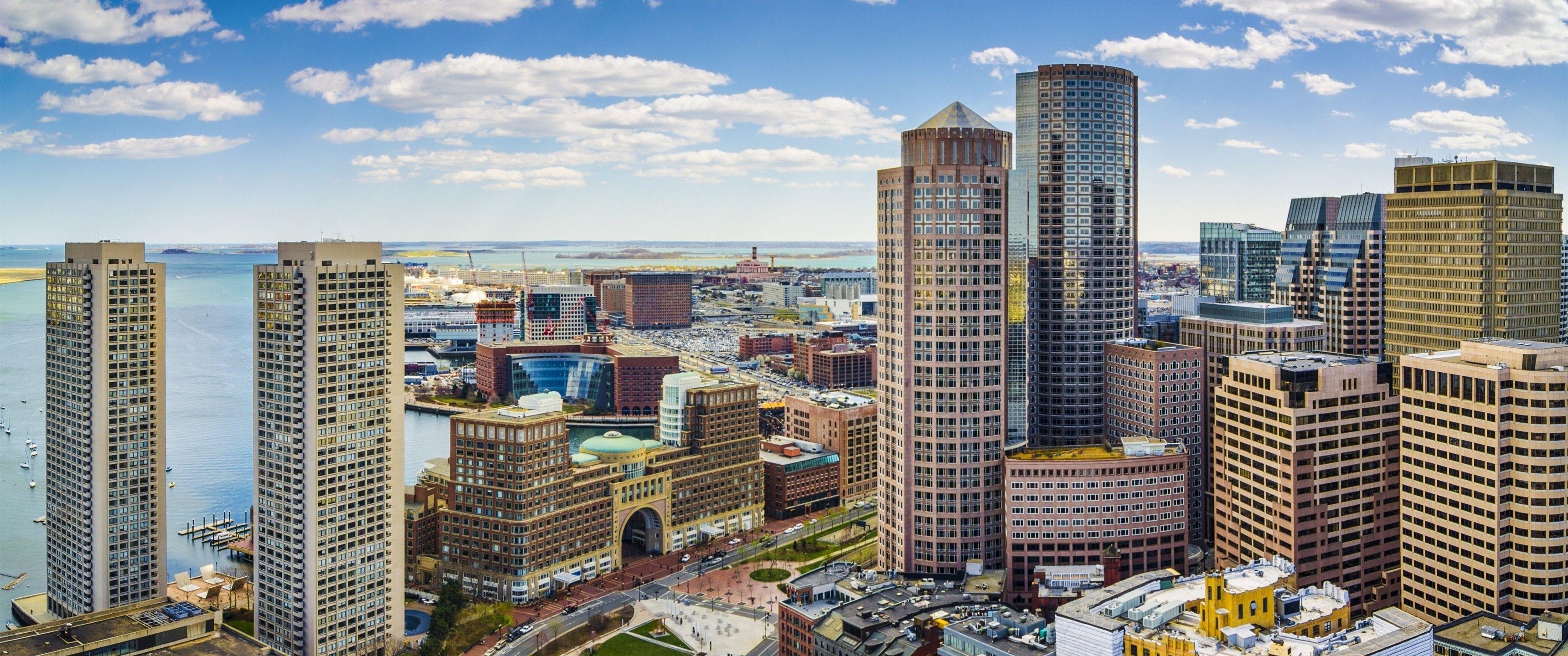 3440x1440 Download  Usa, Cityscape, Boston, Massachusetts, Dual Screen