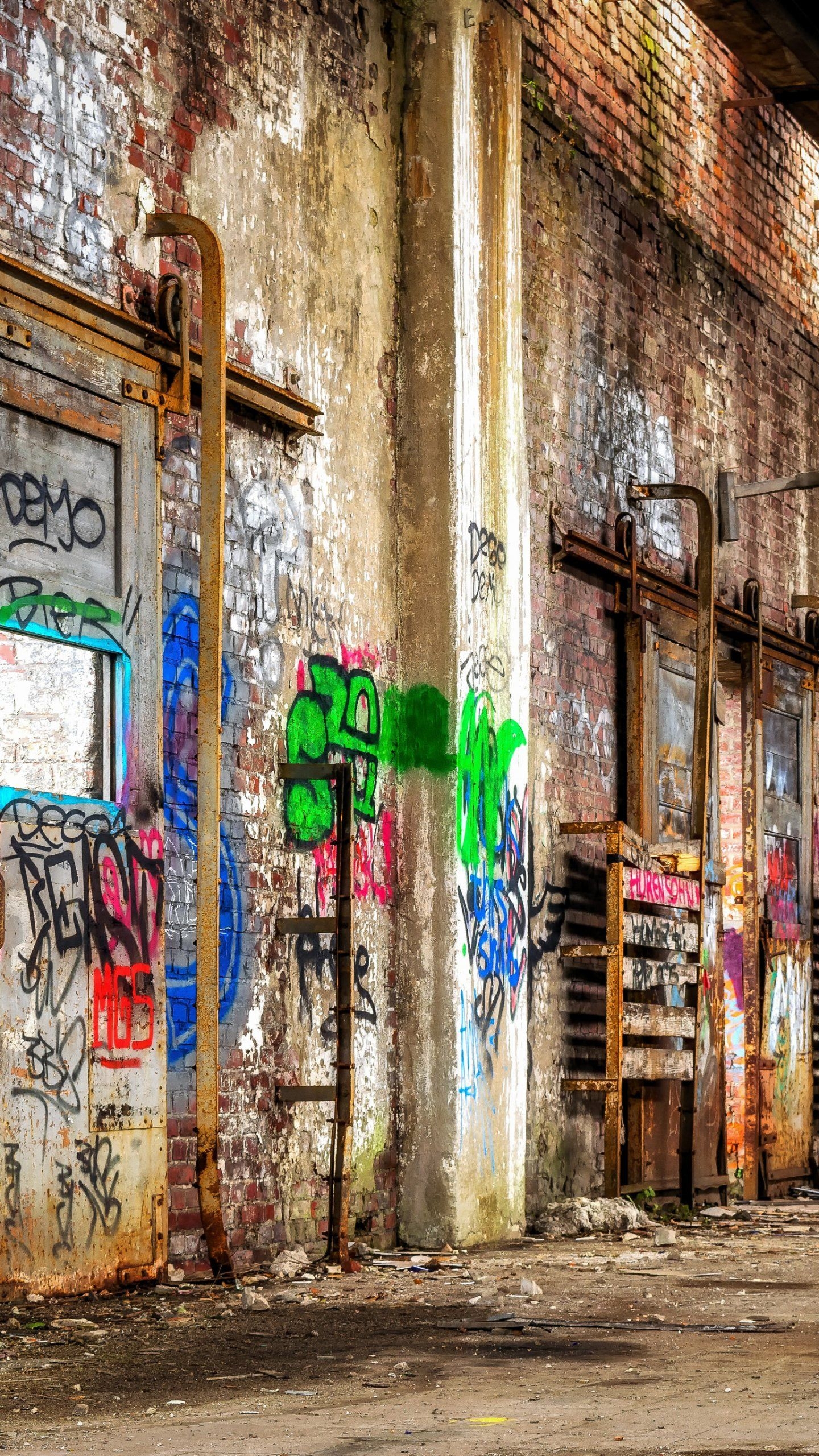 1440x2560 Wall With Graffiti Wallpaper, Android & Desktop Background, Phone