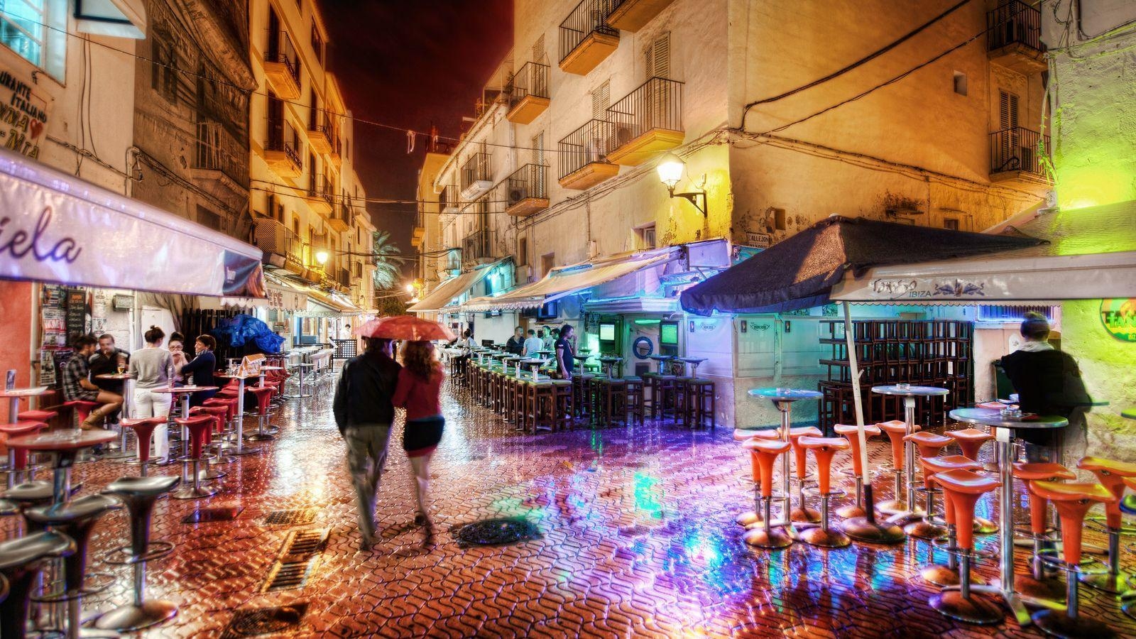 1600x900 A Rainy and Romantic Night in Ibiza widescreen wallpaper. Wide, Desktop