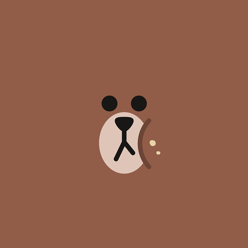 1030x1030 Line Chractor Cute Brown Illustration Art Wallpaper, Phone