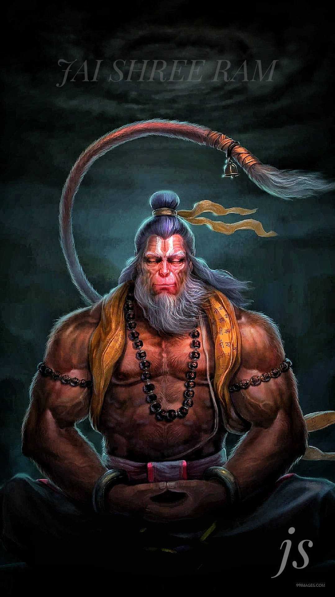 1080x1920 Download Shree Ram Meditating Hanuman Wallpaper, Phone