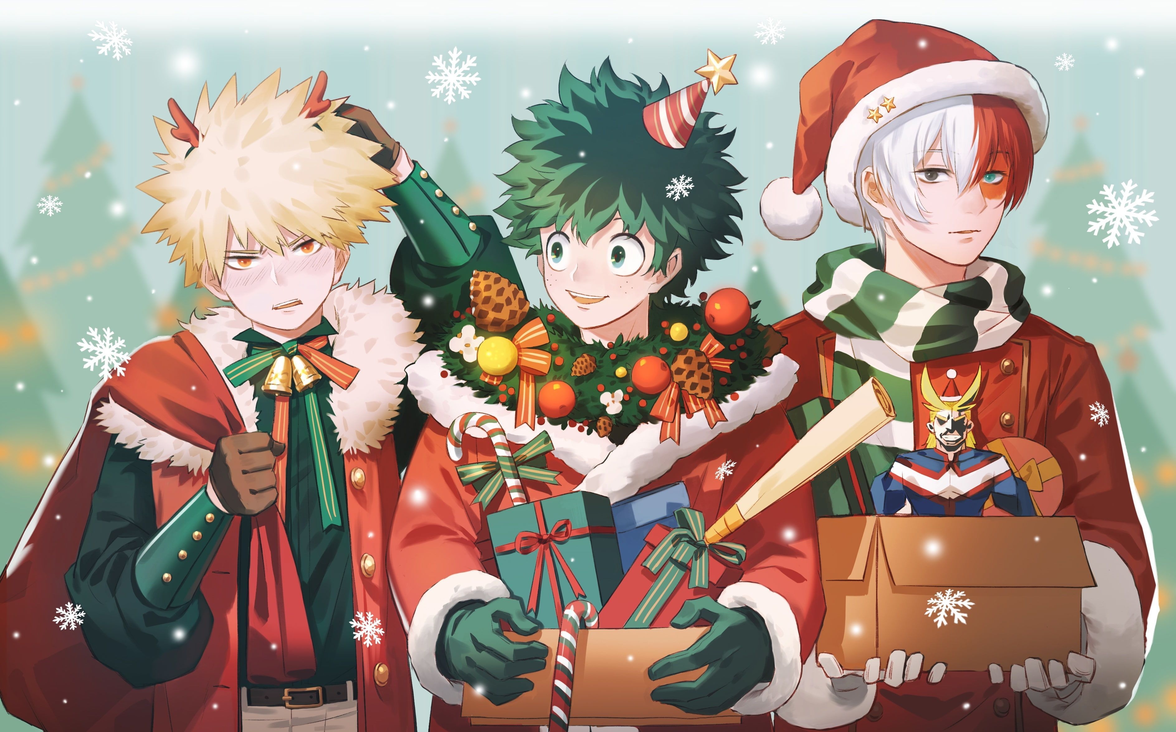 3780x2360 Anime My Hero Academia #Christmas #Gift Izuku Midoriya Katsuki Bakugou Shoto Todoroki #Snow K #wallpaper #hdwallpaper #desktop. Anime christmas, Anime, My hero, Desktop