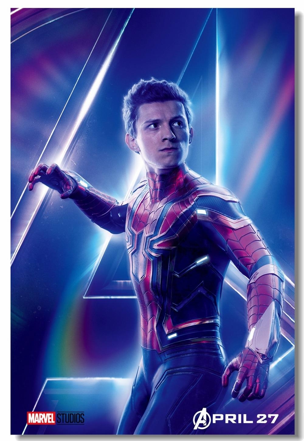 1000x1450 US $5.99 25% OFF. Custom Canvas Wall Painting Tom Holland Poster Iron Spider Man Stickers Avengers Infinity War Wallpaper Living Room Mural #-in, Phone