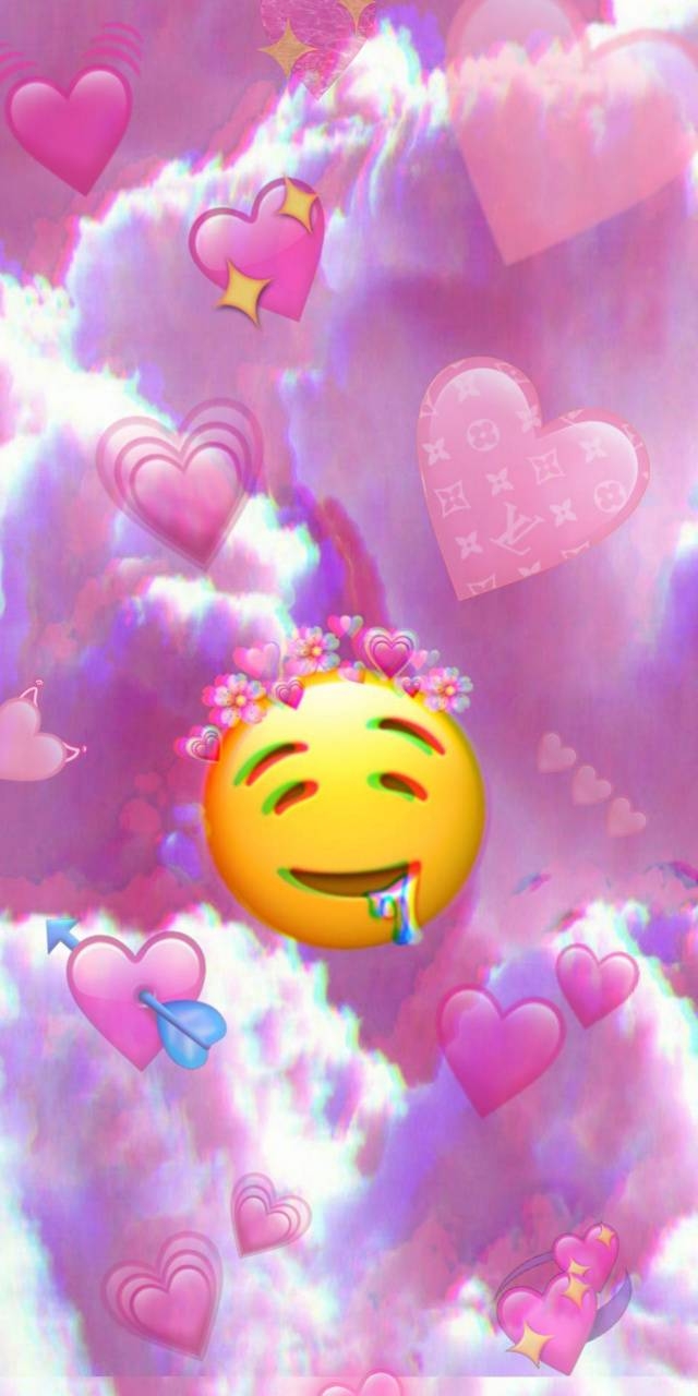 640x1280 Pink emojis wallpaper, Phone