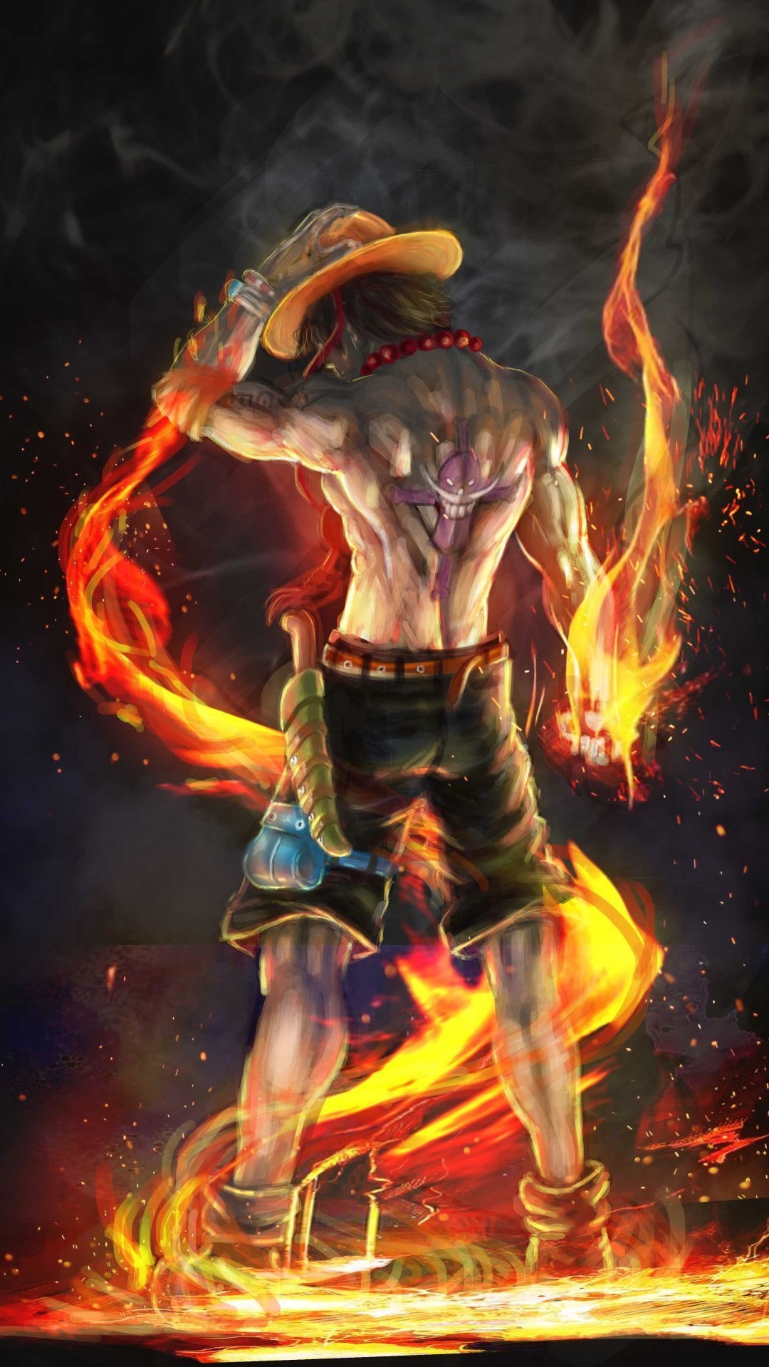 1080x1920 One Piece Fire Wallpaper Free One Piece Fire Background, Phone