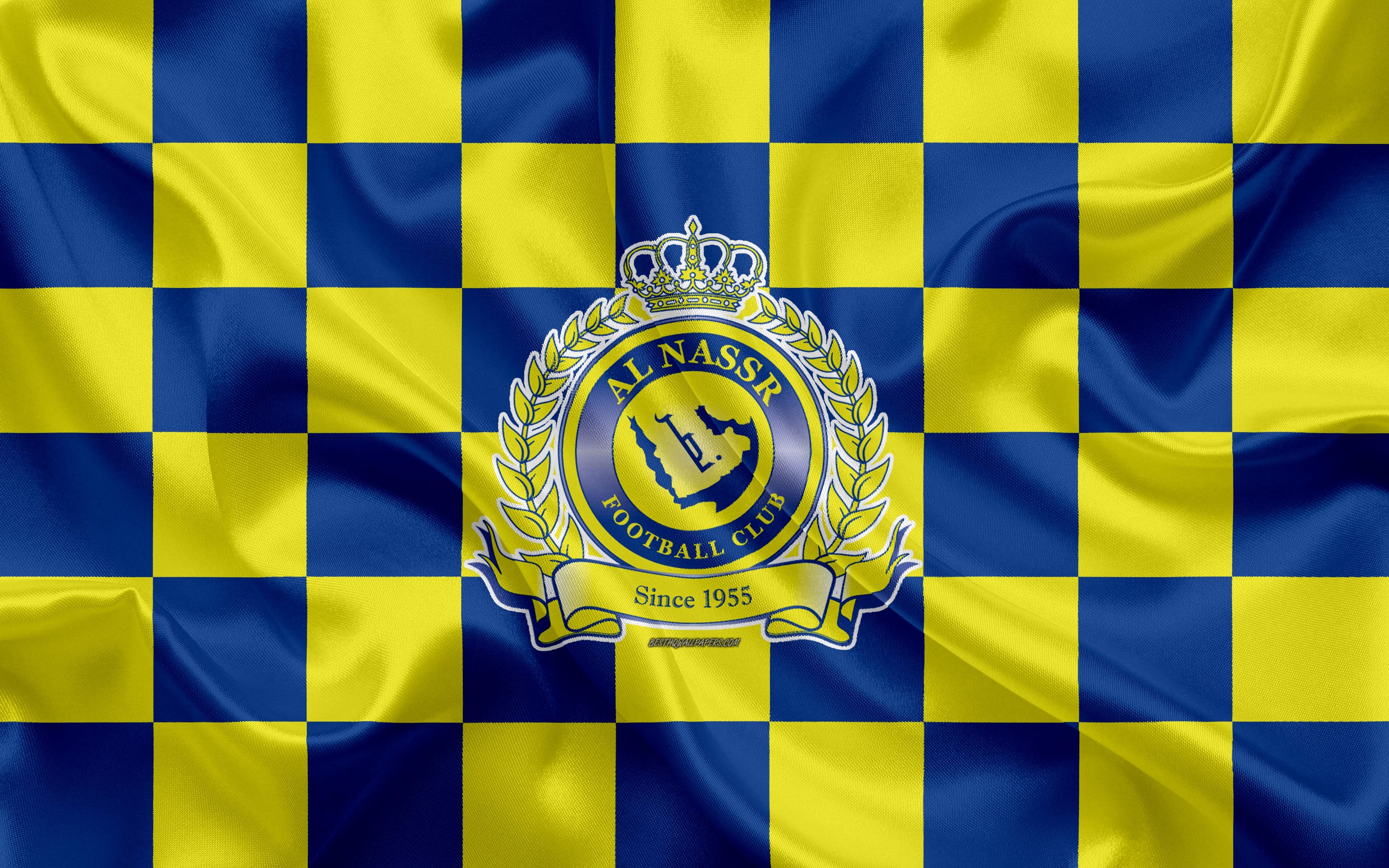 3840x2400 Download Wallpaper Al Nassr FC, 4k, Logo, Creative Art, Yellow Blue, Desktop