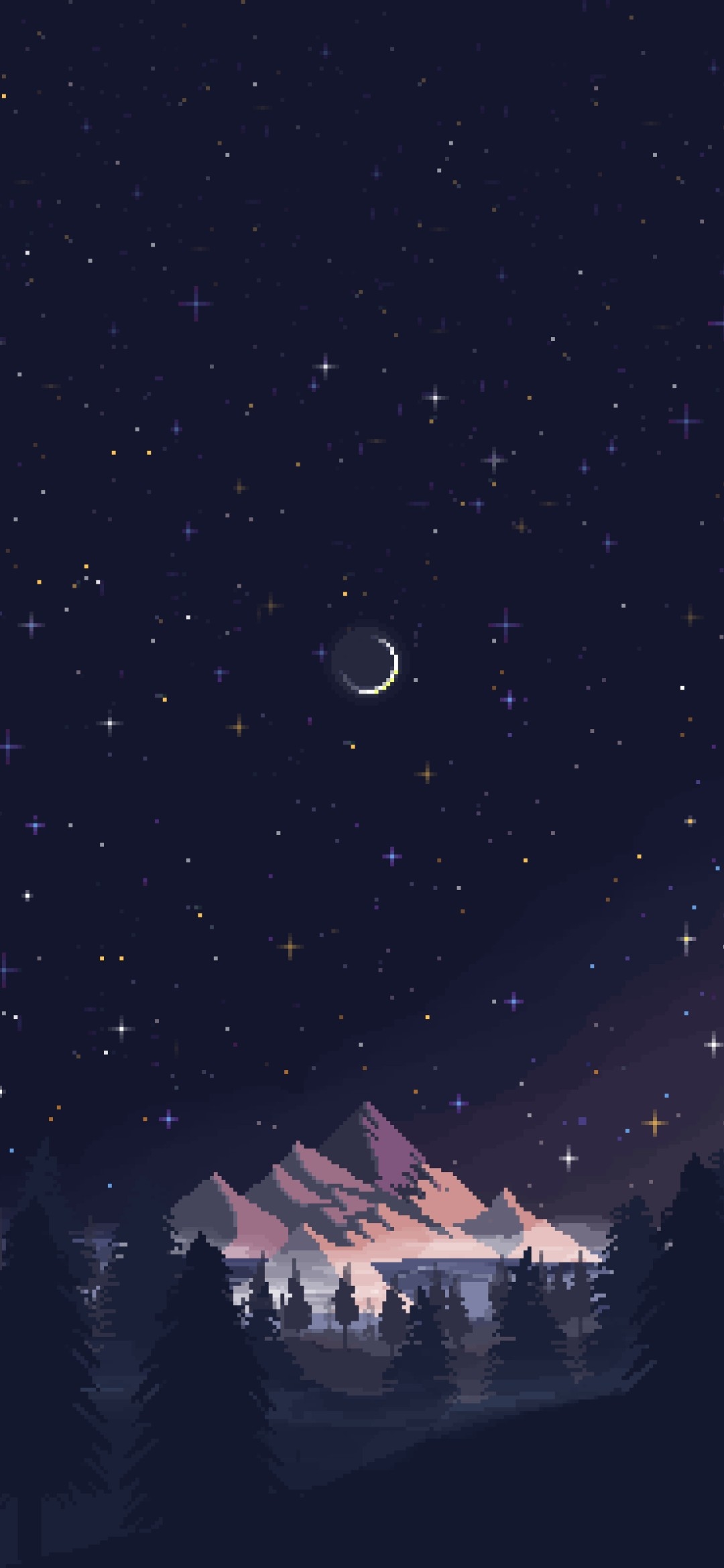 1080x2340 Pixel Art Night Huawei Enjoy 9E HD Download, Phone