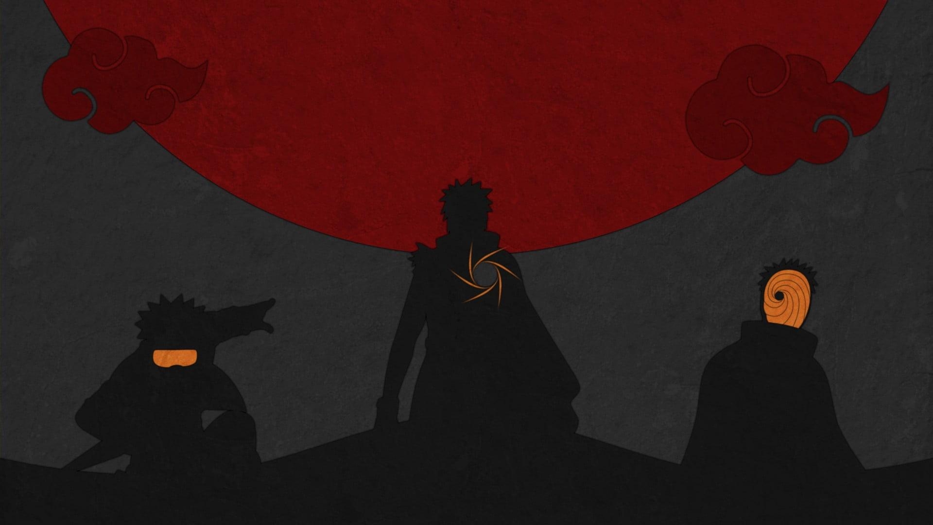 1920x1080 Naruto, Obito and Tobi silhouettes, Uchiha Obito, Naruto Shippuuden, dark, anime HD wallpaper, Desktop