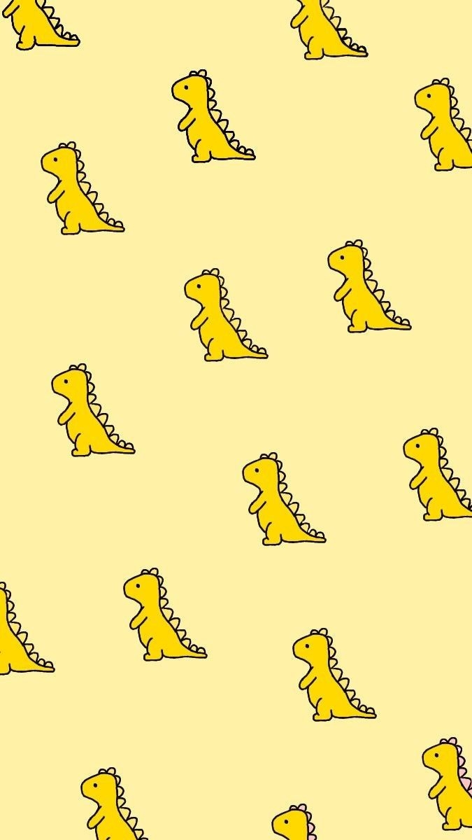 680x1200 Dino Background.. yellow... Dinosaur Wallpaper, Cute Tumblr Wallpaper, Wallpaper Iphone Cute, Phone