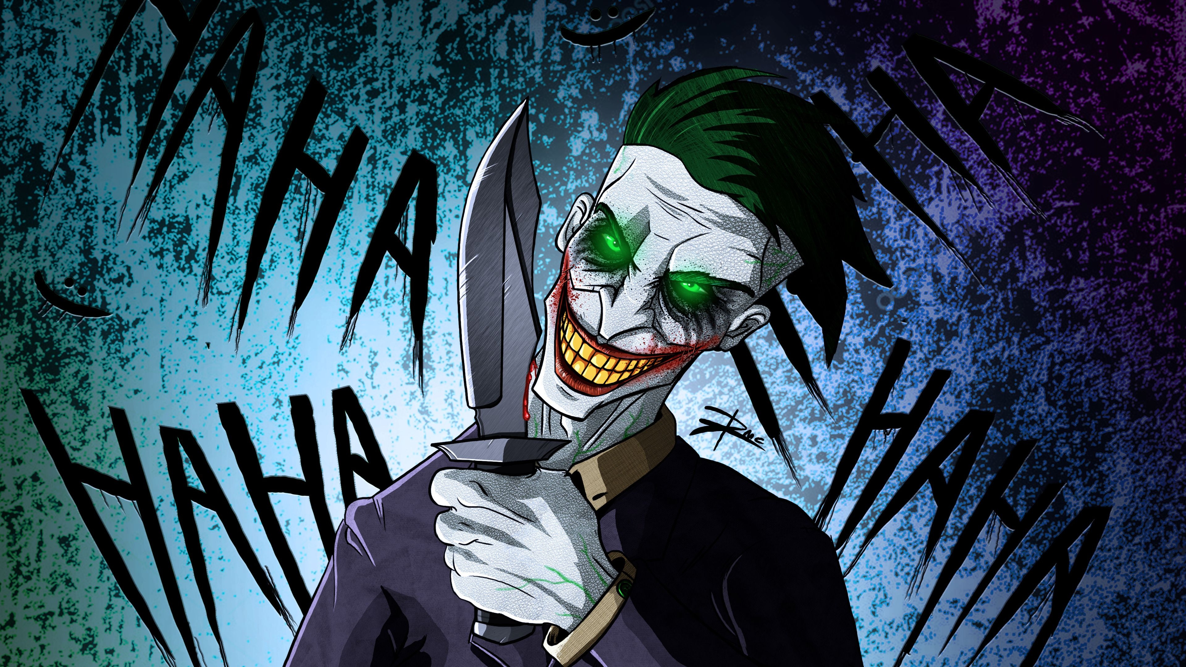 3840x2160 Crazy Joker Art 4k supervillain wallpaper, joker wallpaper, HD, Desktop