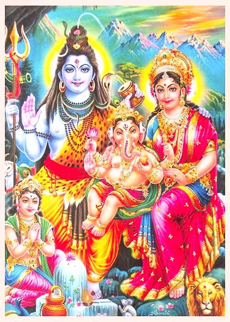 750x1050 Lord Shiva Family HD Wallpaper 1080p, Phone