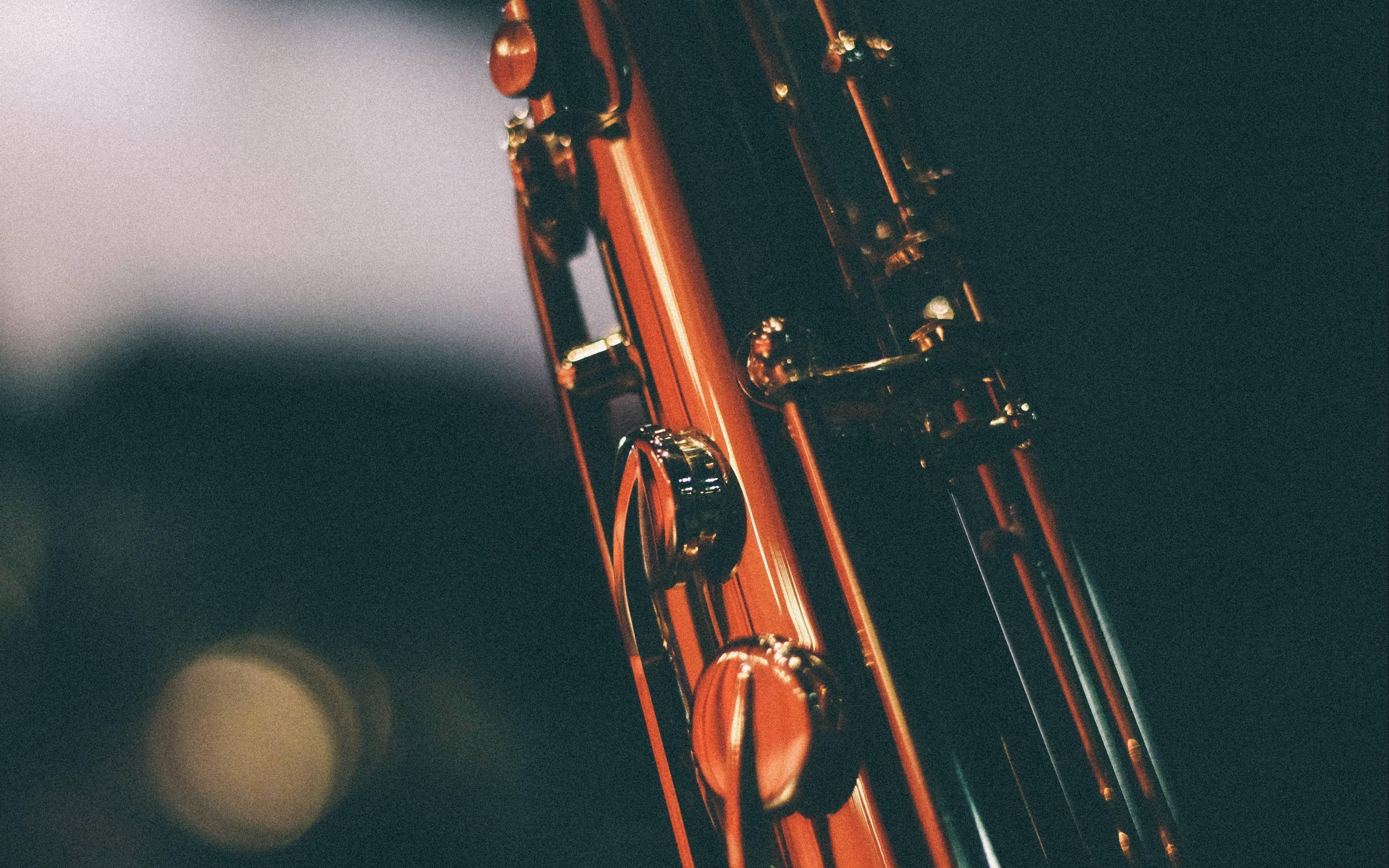 3840x2400 Download wallpaper  saxophone, musical instrument, keys, Desktop