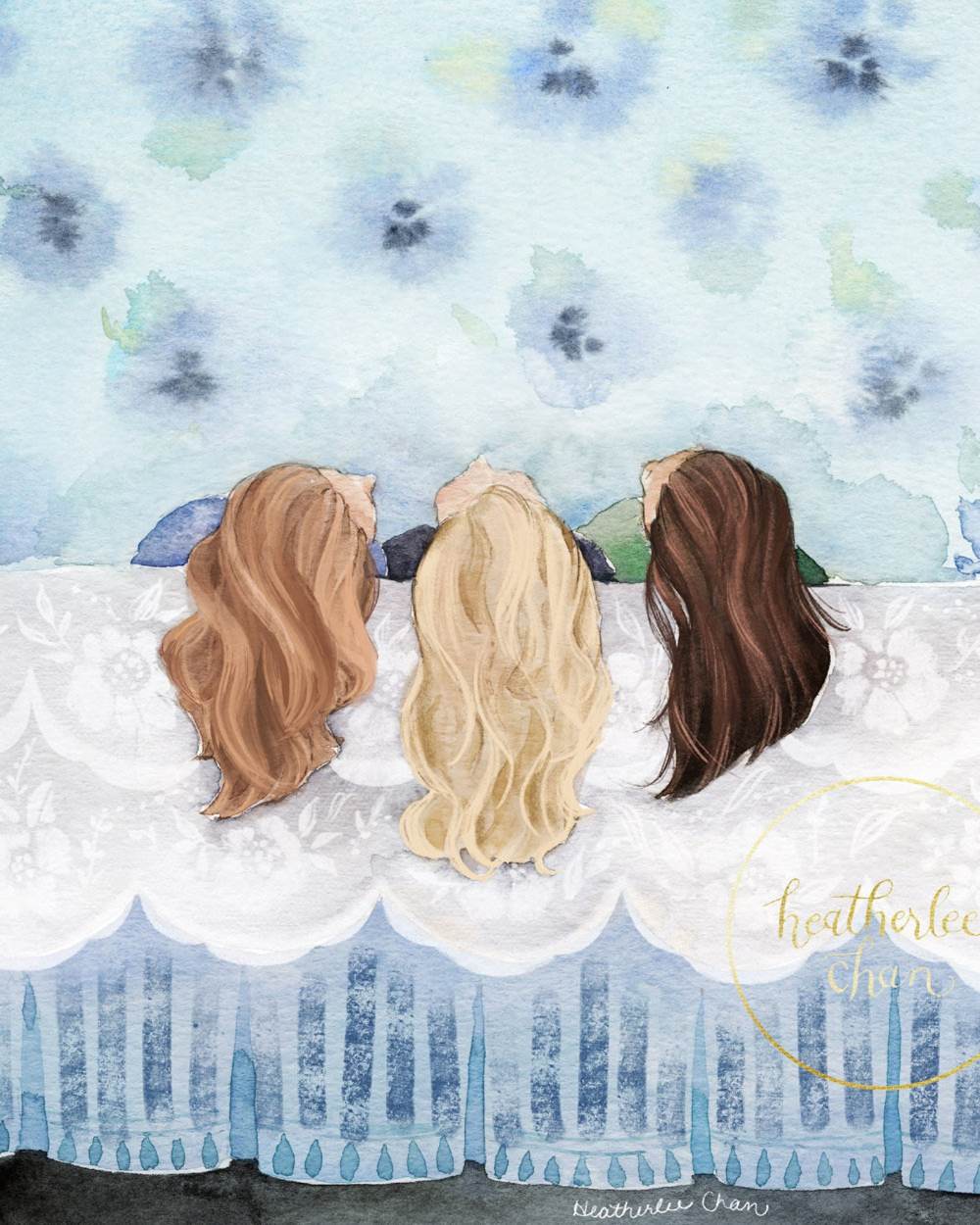 1000x1250 Three Best Friends Three Sisters Art Watercolor Painting. Etsy. Drawings of friends, Sisters art, Best friend drawings, Phone