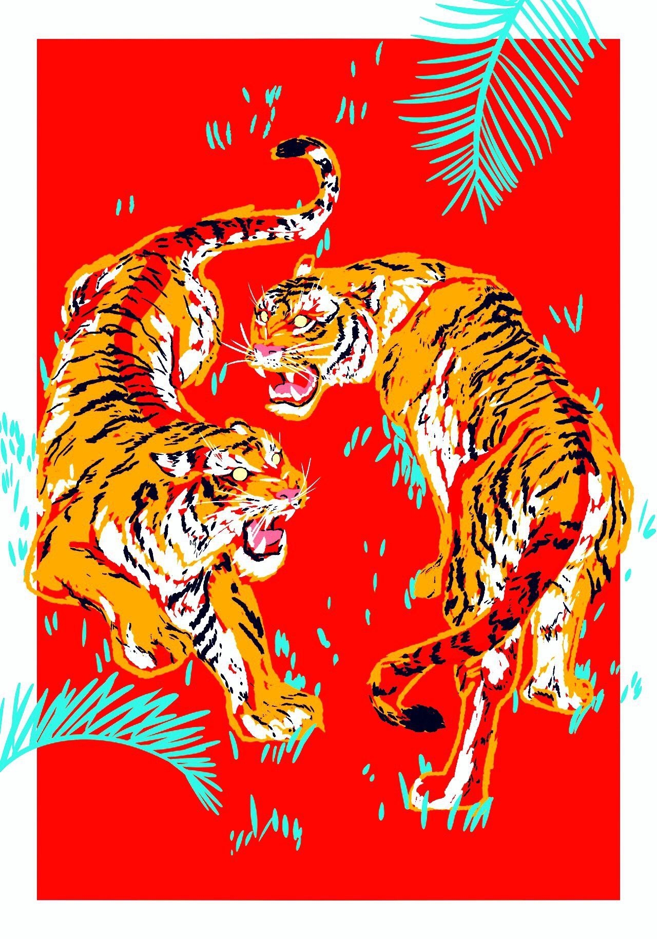 1280x1830 Tiger Aesthetic Art, Phone