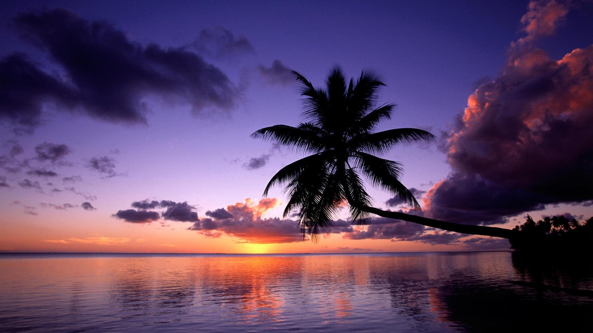 1920x1080 Purple Sunset in French Polynesia Wallpaper, Desktop