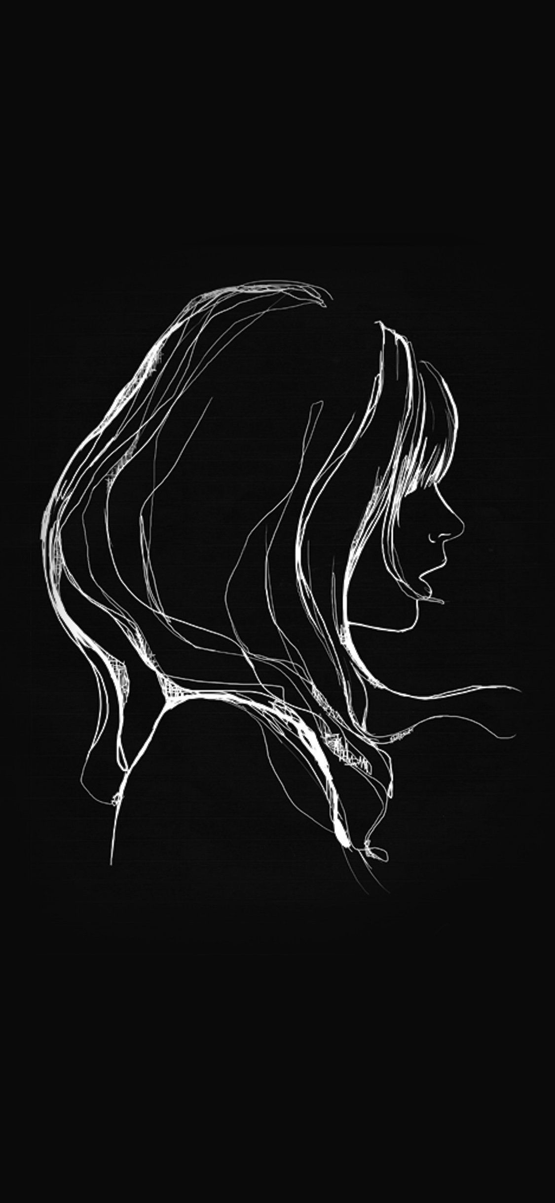 1130x2440 Black Drawing Wallpaper Free Black Drawing Background, Phone