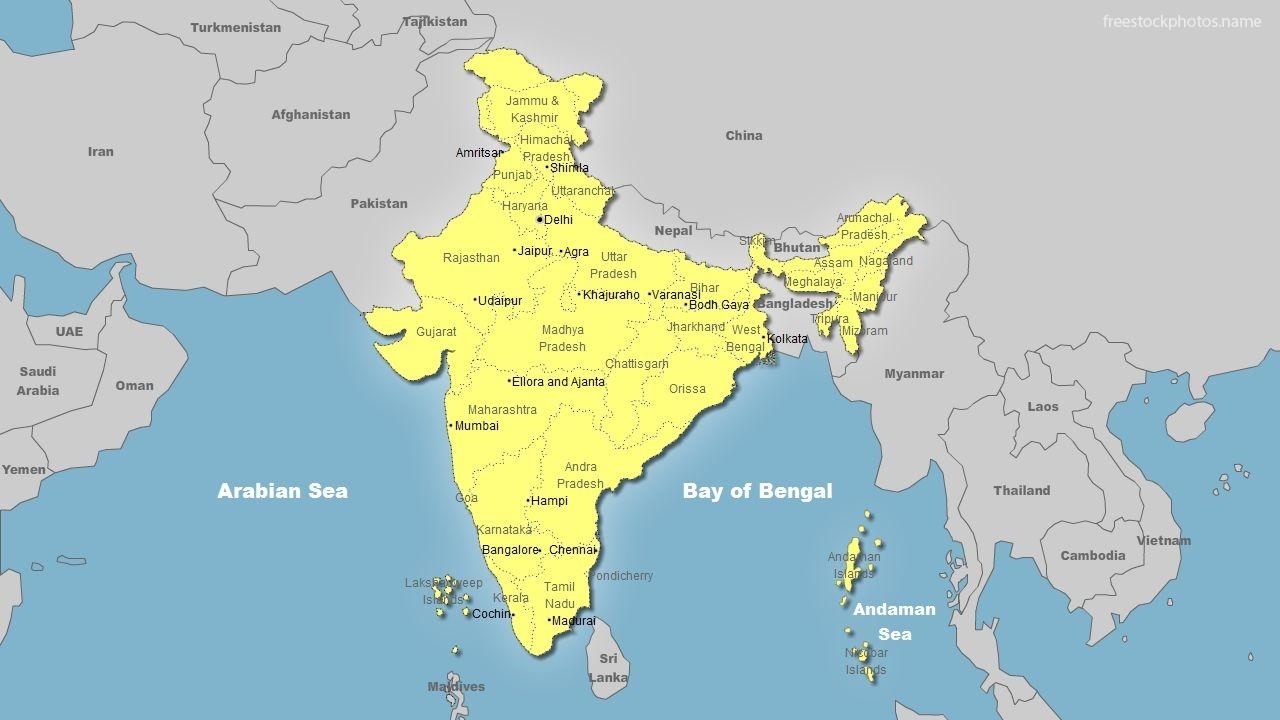 1280x720 Hd Indian Map Wallpaper Map Near India, HD, Desktop