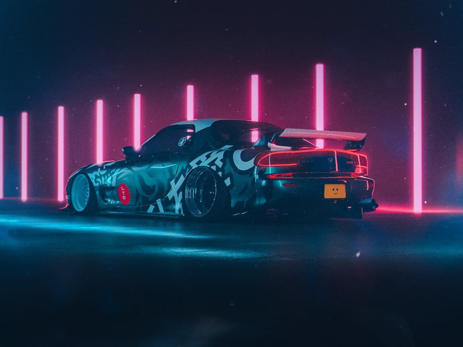 1600x1200 Sports Car, Retro Car, Neon, Mazda RX 7 FD • Wallpaper For You HD Wallpaper For Desktop & Mobile, Desktop