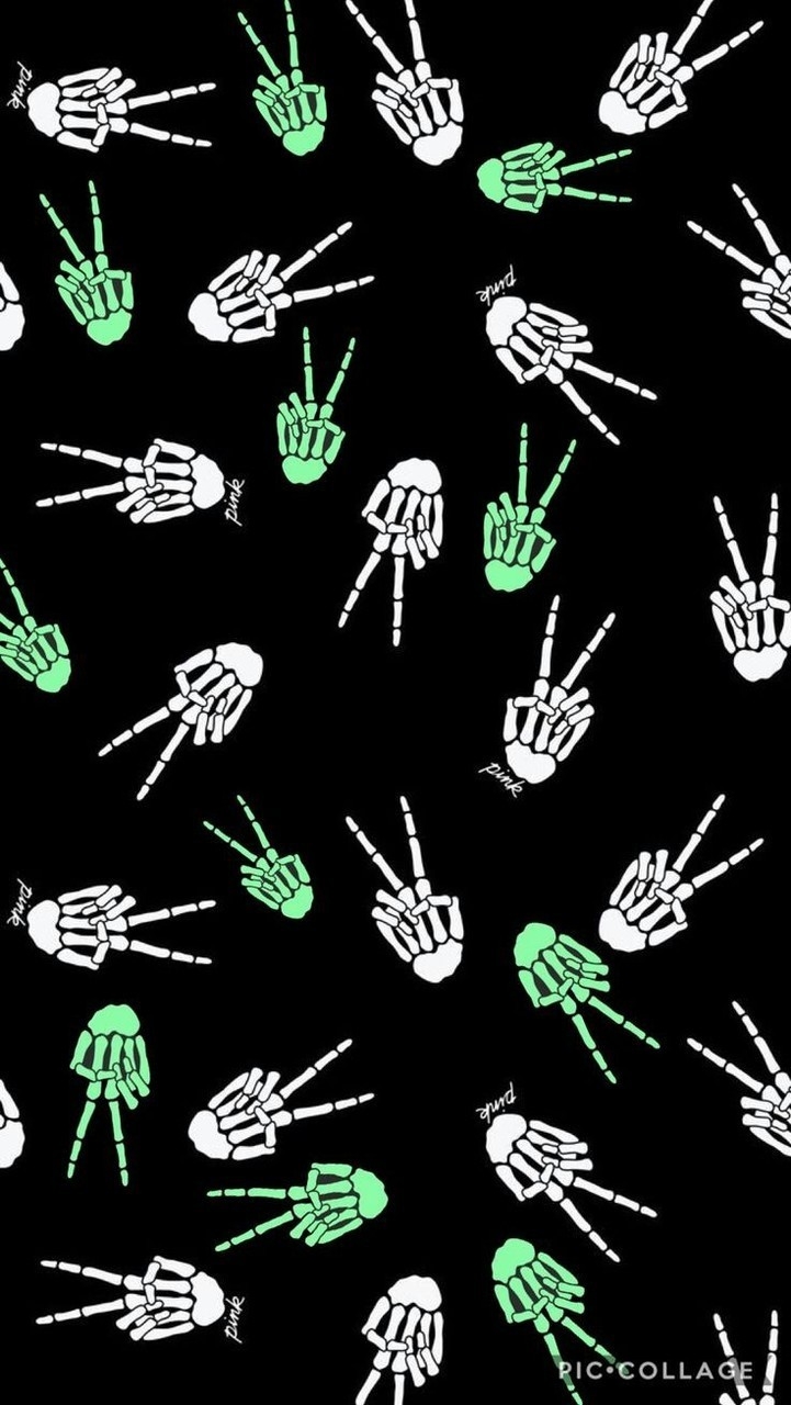 730x1280 Skull Hands Peace Sign Wallpaper, Phone