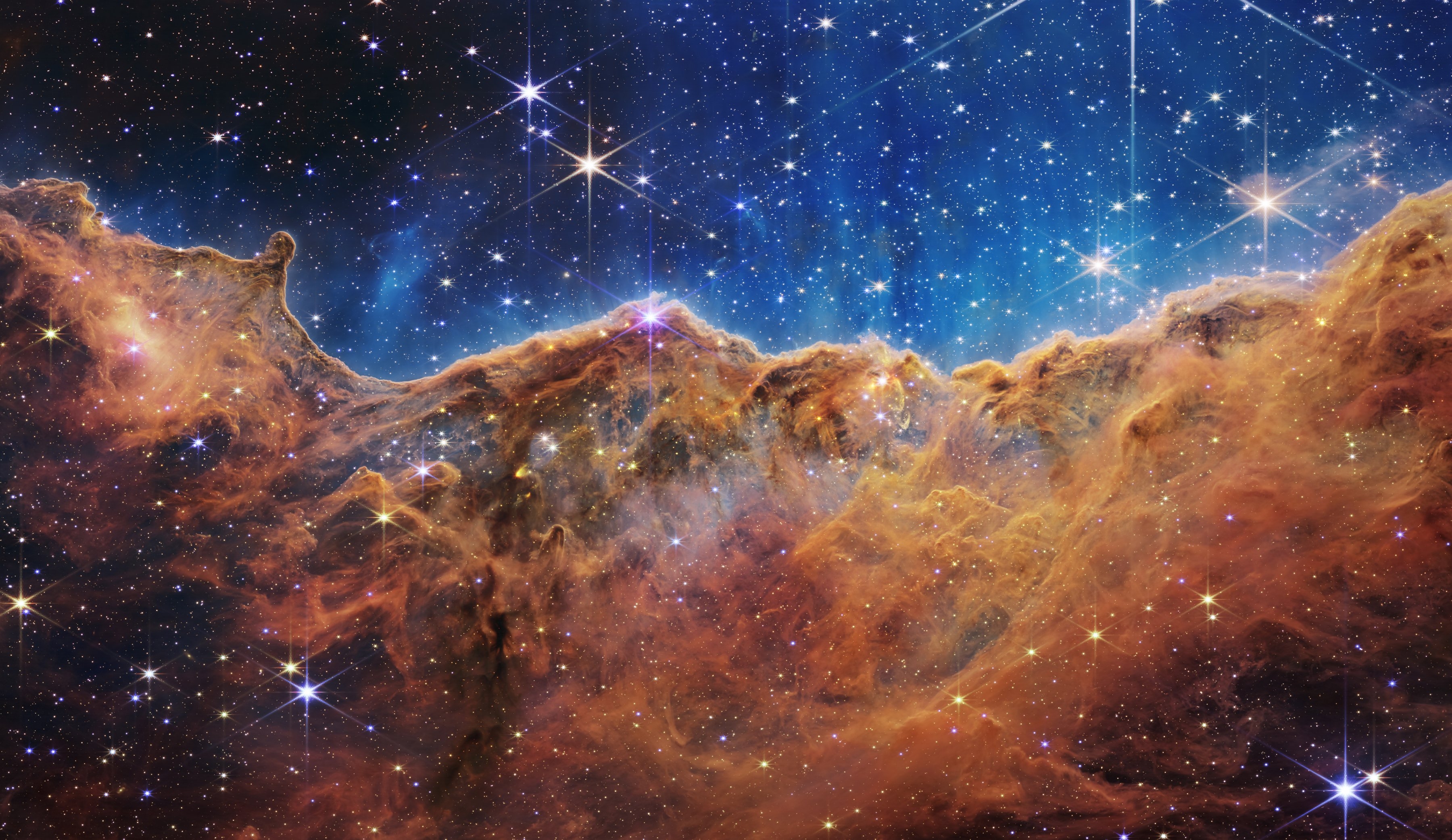 3600x2090 NASA's Webb Reveals Cosmic Cliffs, Glittering Landscape of Star Birth, Desktop