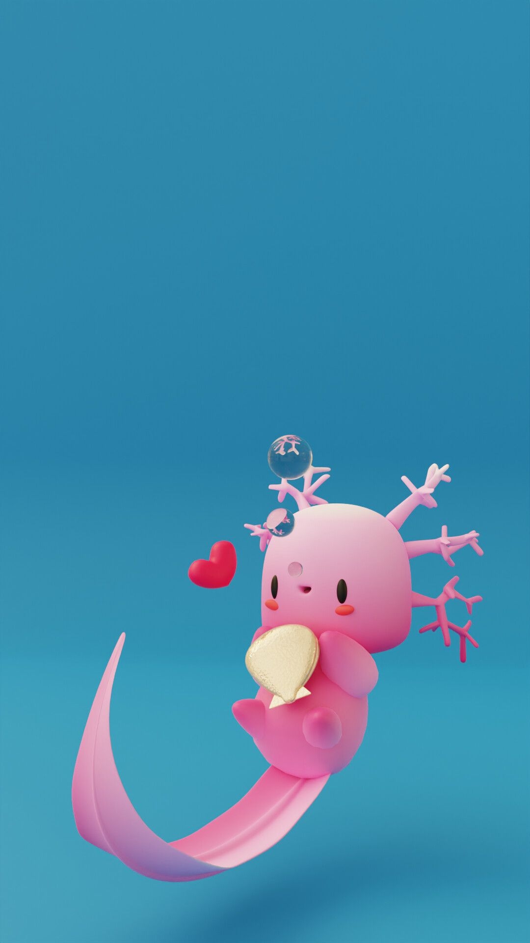 1080x1920 Coral Axolotl, EmesZack, Phone