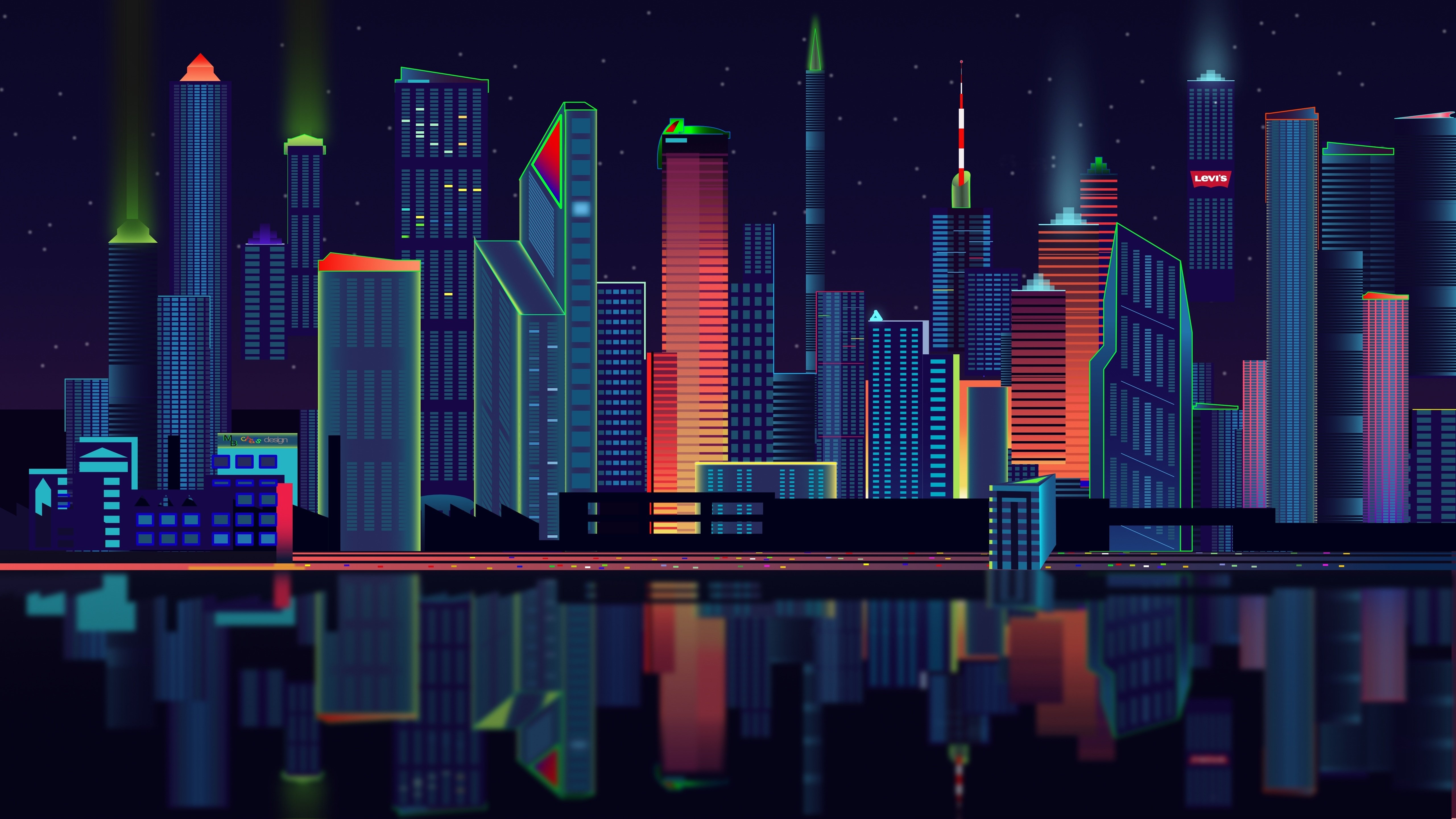 5120x2880 Download wallpaper  city, vector, panorama HD background, Desktop