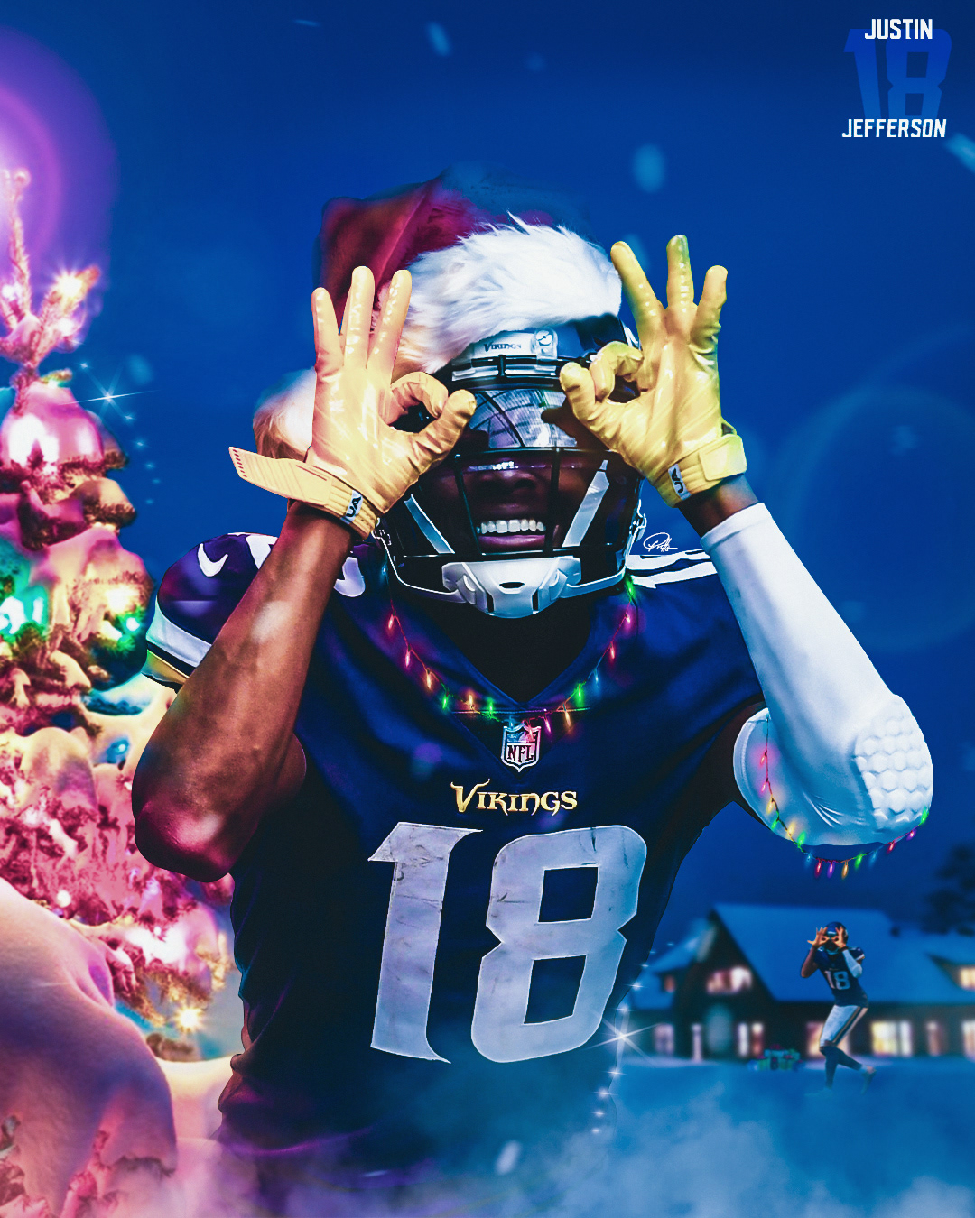 1080x1350 Justin Jefferson Christmas, Phone