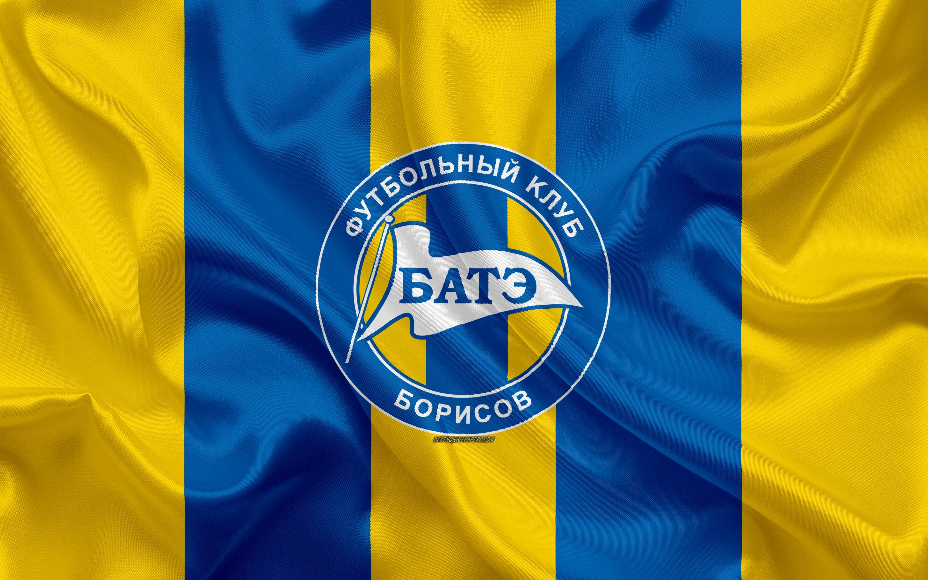 3840x2400 Download wallpaper FC BATE Borisov, 4k, silk texture, logo, Desktop