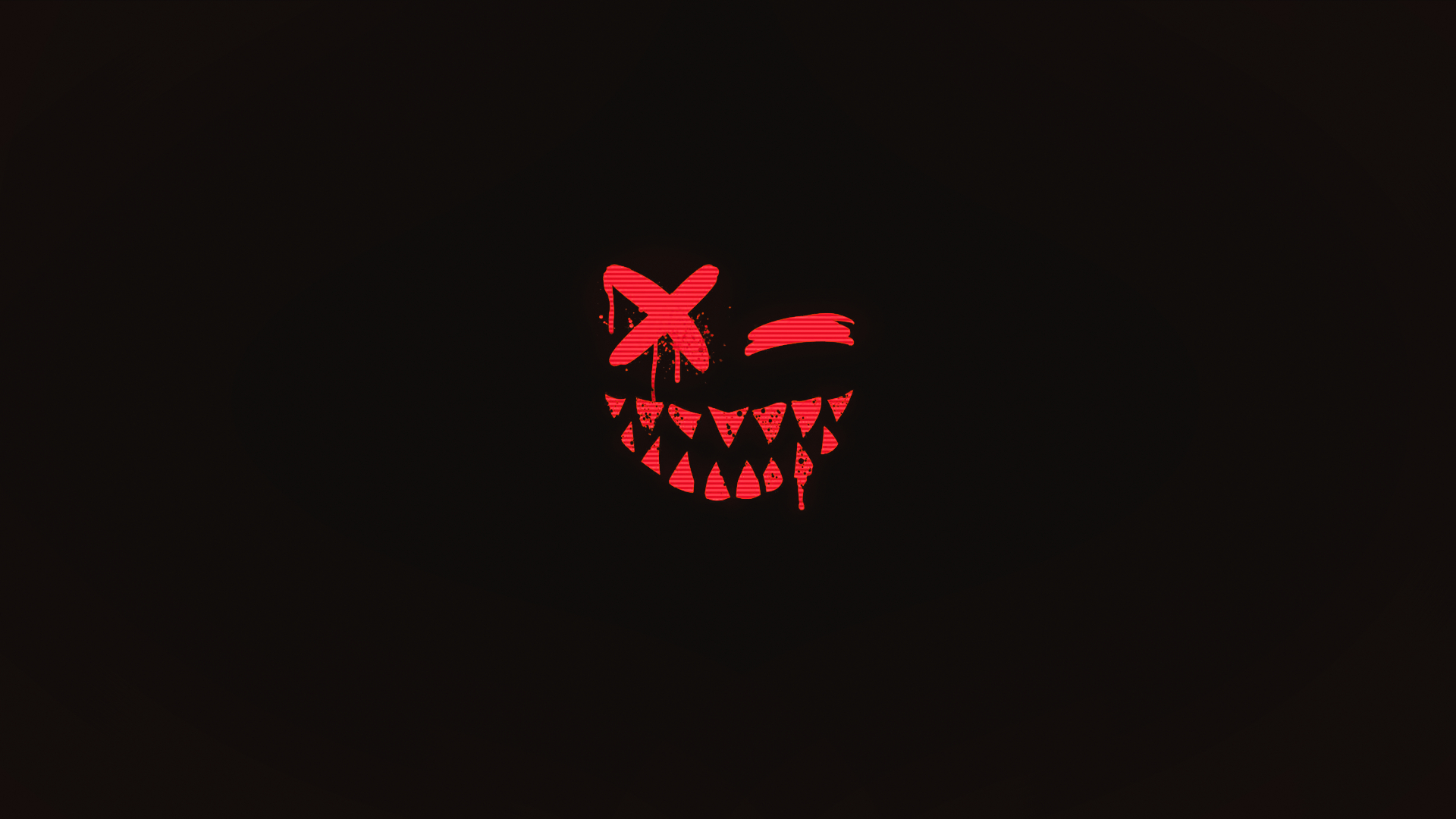 1920x1080 Wallpaper, scary face, demon, minimalism, smile, dark, tooth, closed eyes, Desktop