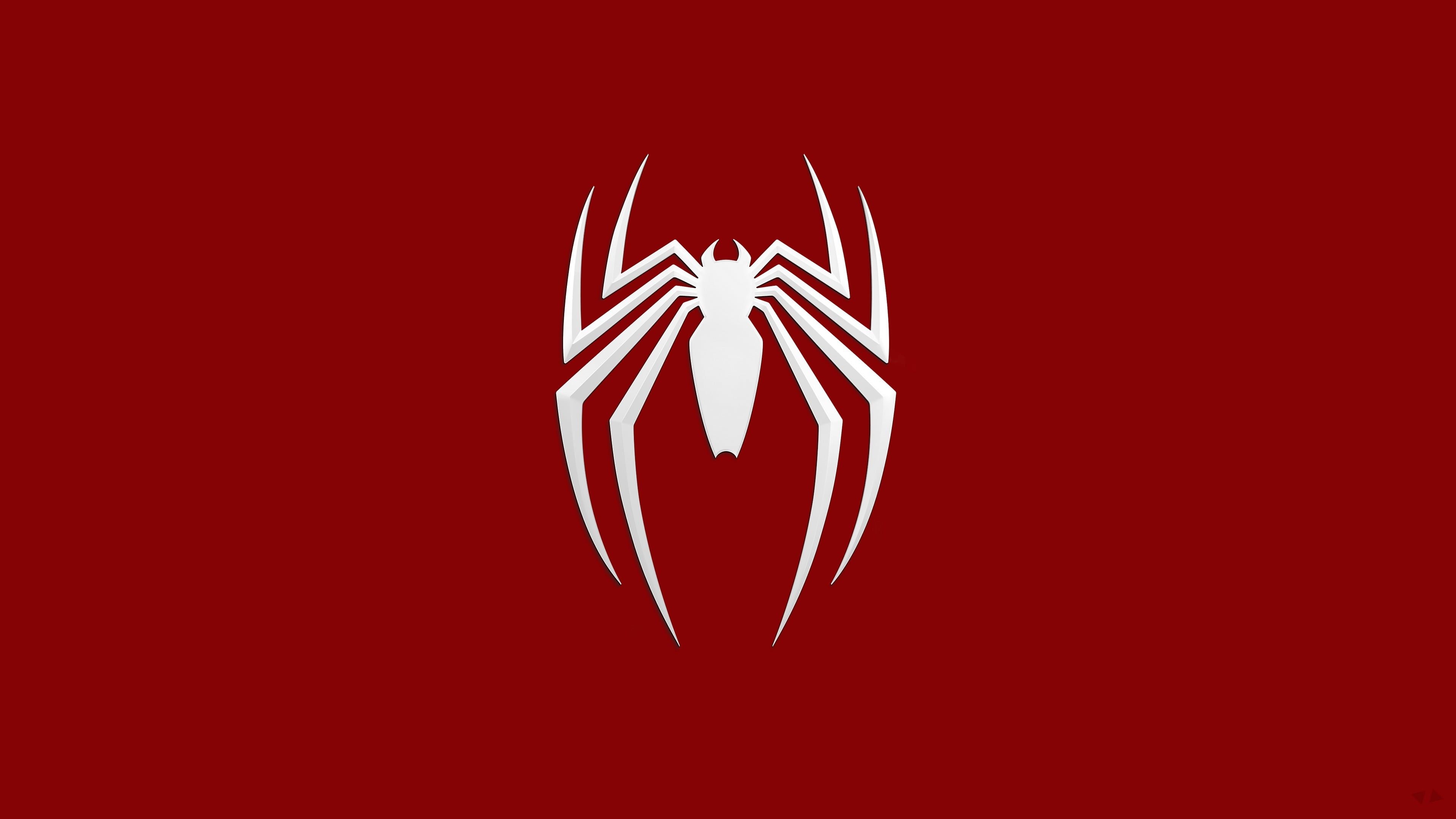 3840x2160 Marvel Spider Man Logo Wallpaper, Simple Background, Spider Man (2018). Spider Man Marvel Spiderman, Spiderman, Desktop