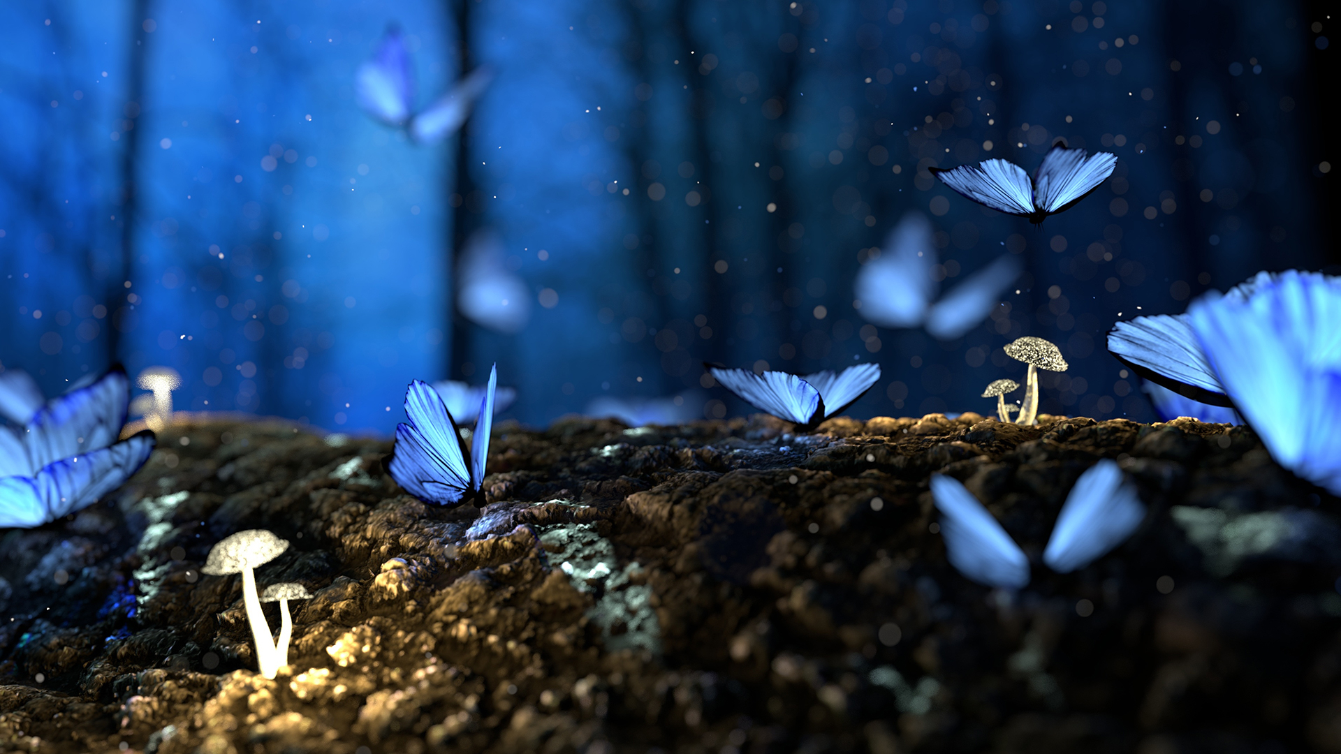 1920x1080 Blue Butterflies Chromebook Wallpaper, Desktop